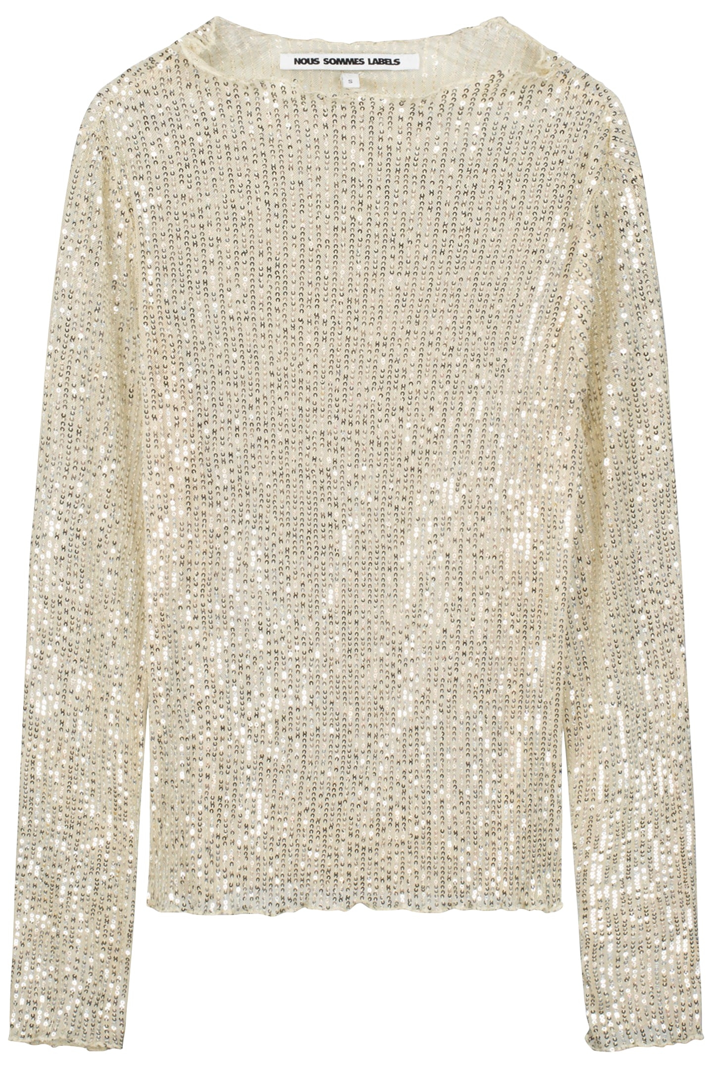 NOUS SOMMES LABELS – JENNIE SEQUIN TOP SAND 1