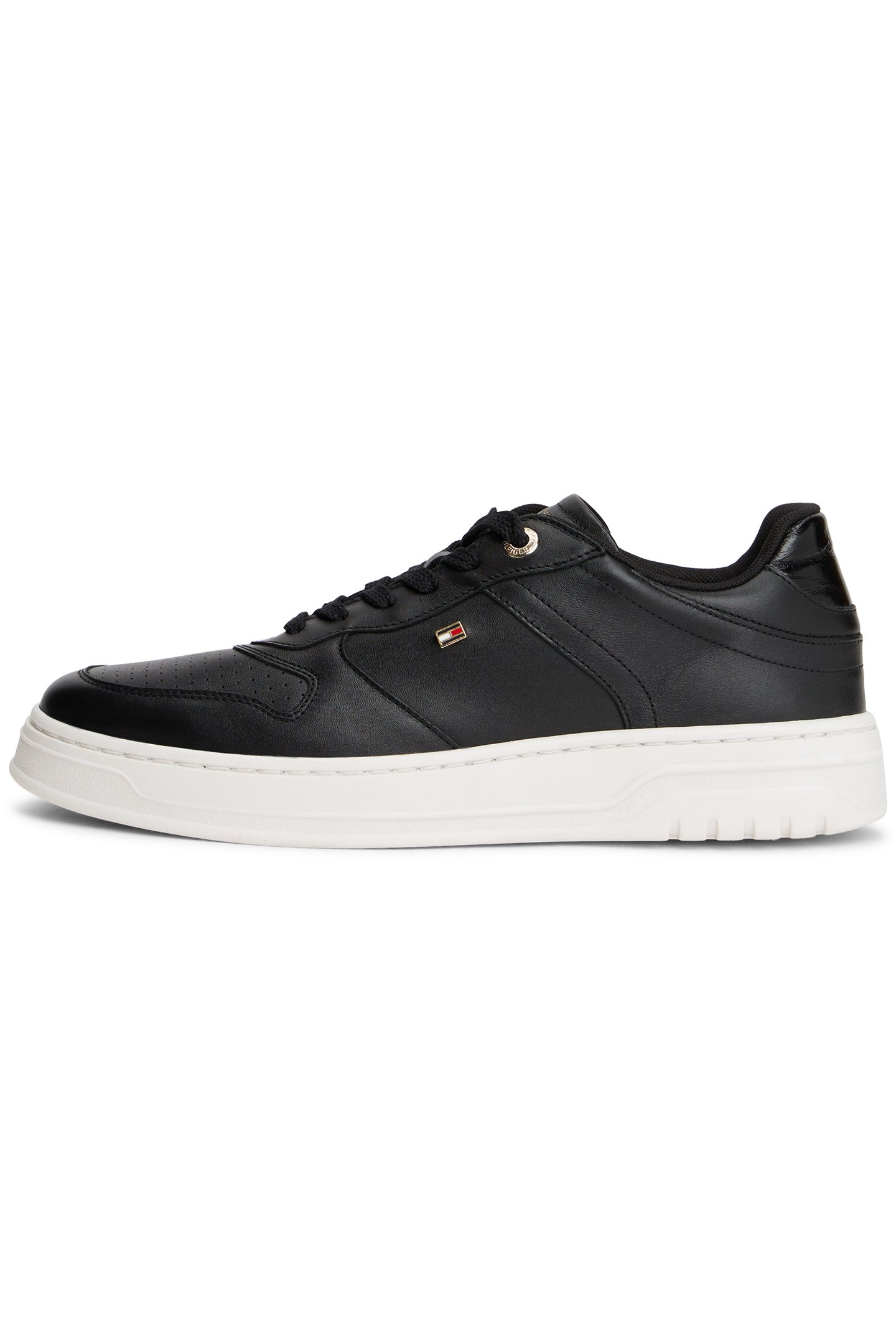 SPORTY CUPSOLE LEATHER TRAINERS BLACK 5