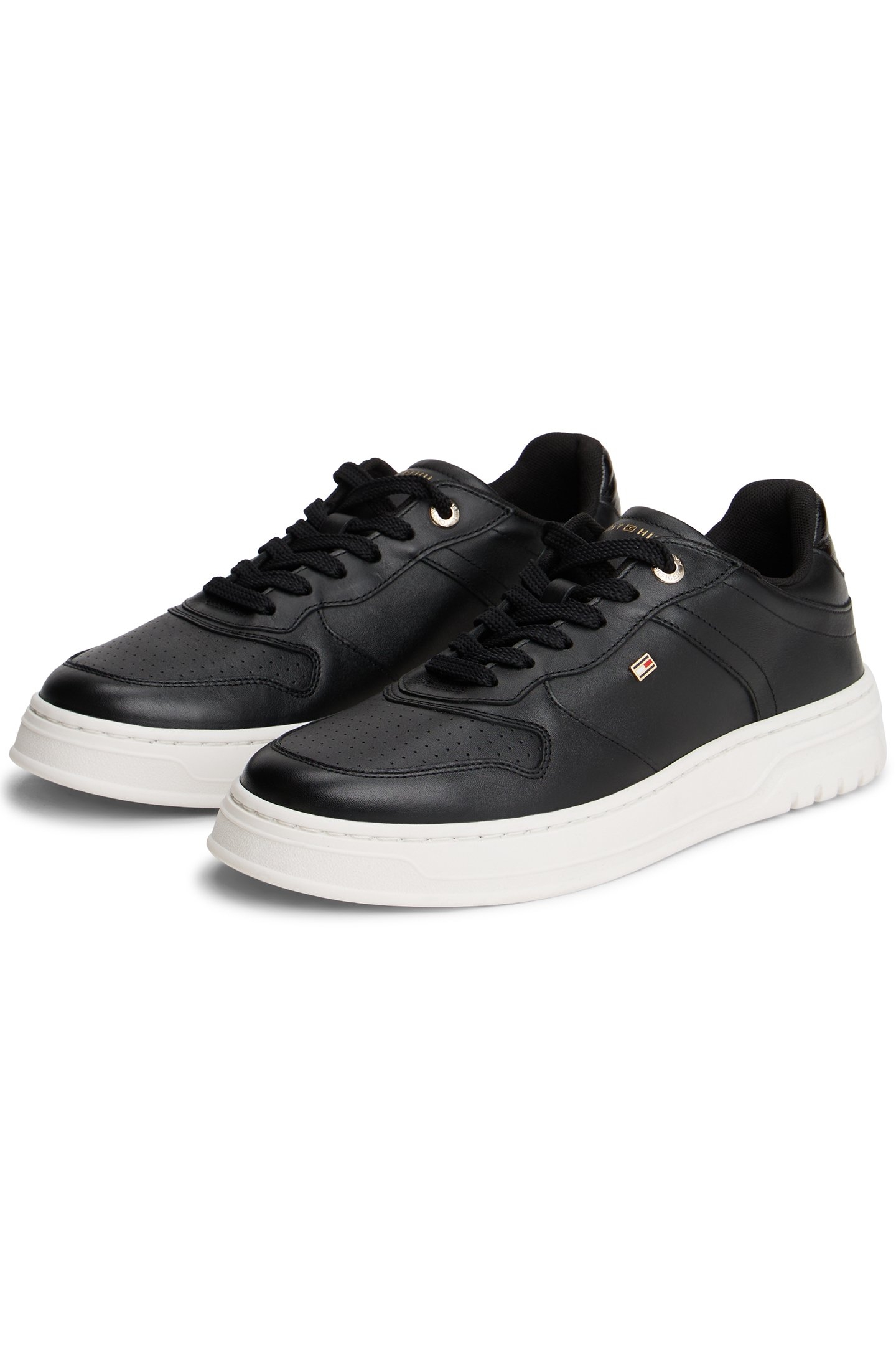 SPORTY CUPSOLE LEATHER TRAINERS BLACK 2