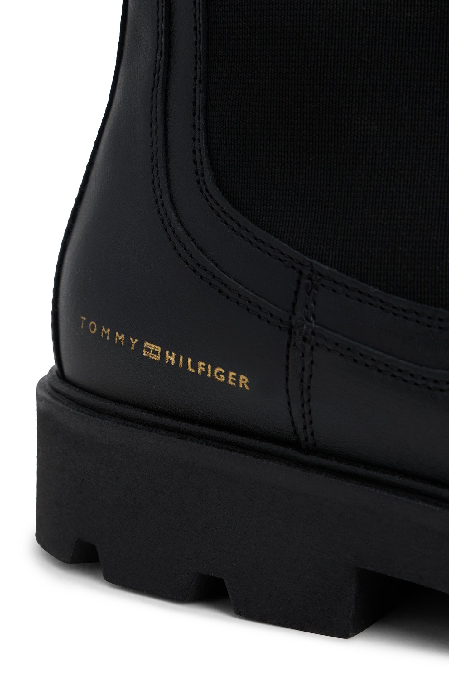 LEATHER CLEAT MID CHELSEA BOOTS BLACK 5