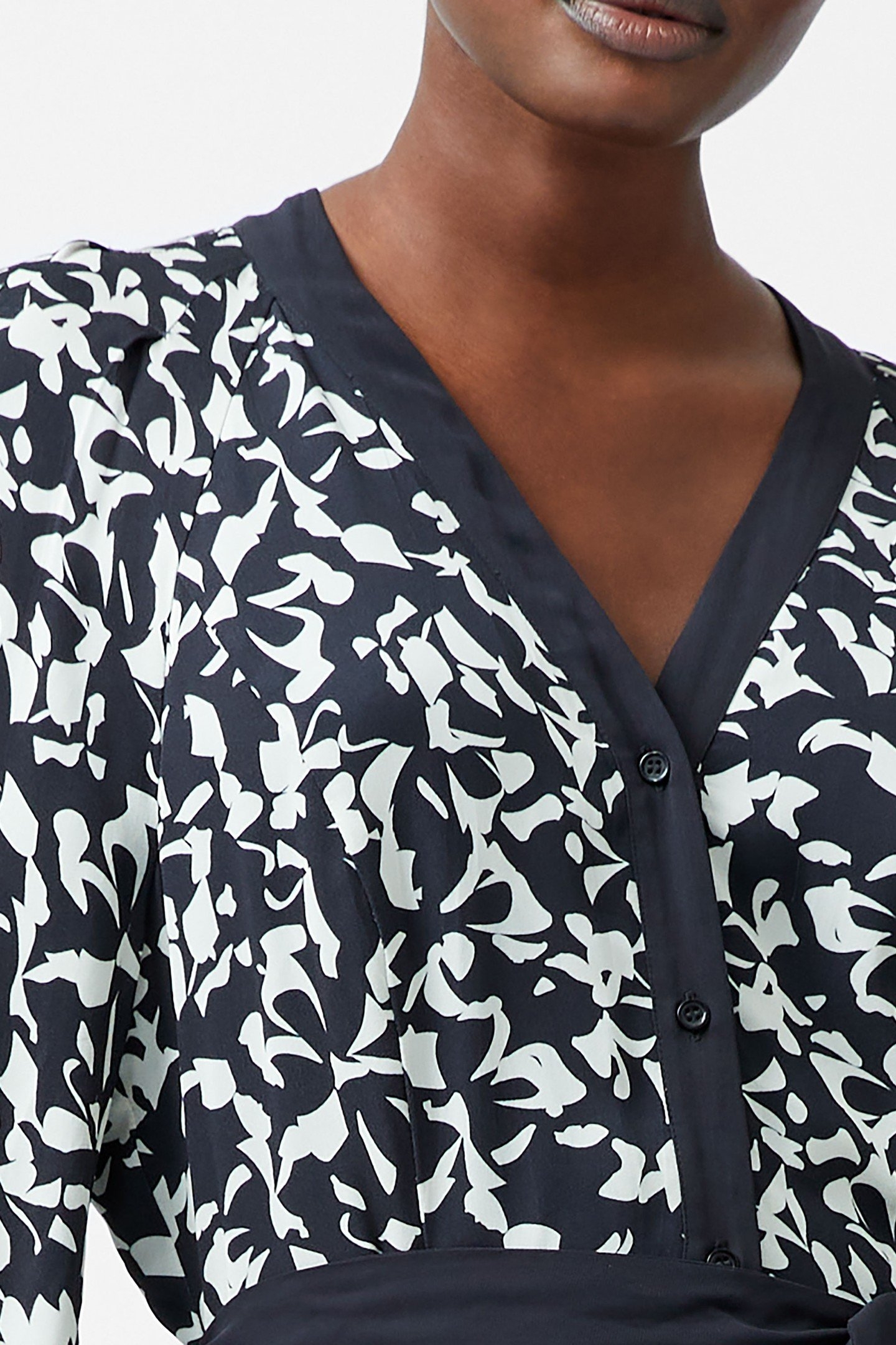 KELLY ALMERE CREPE DRESS NAVY/CREAM 4