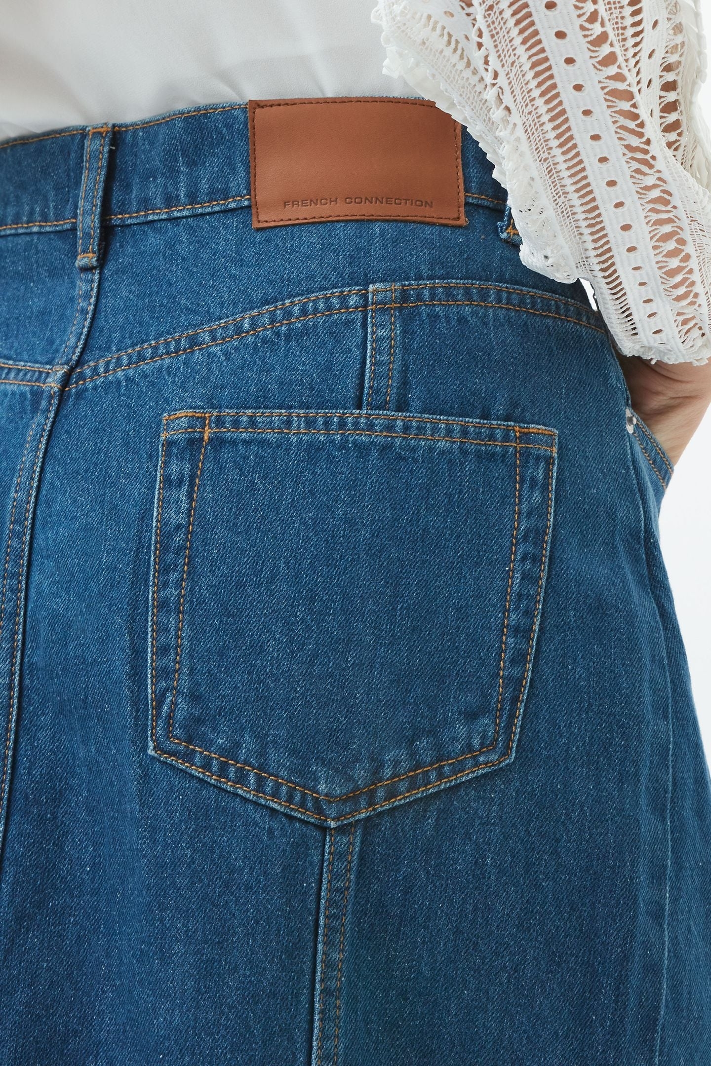 DENVER DENIM FLARE MIDI SKIRT VINTAGE BLUE 4