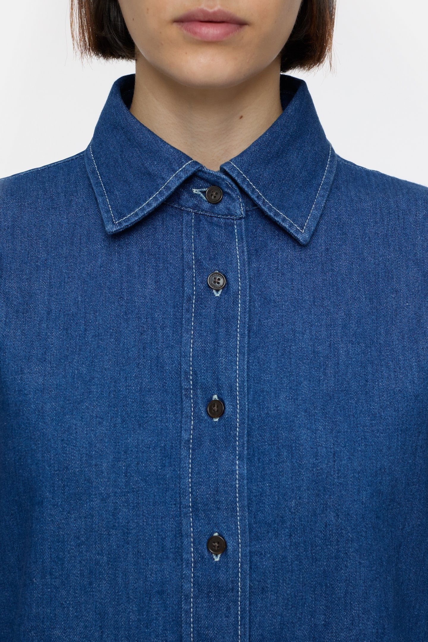 STRAIGHT FITTED SHIRT & BLOUSES DARK BLUE 4