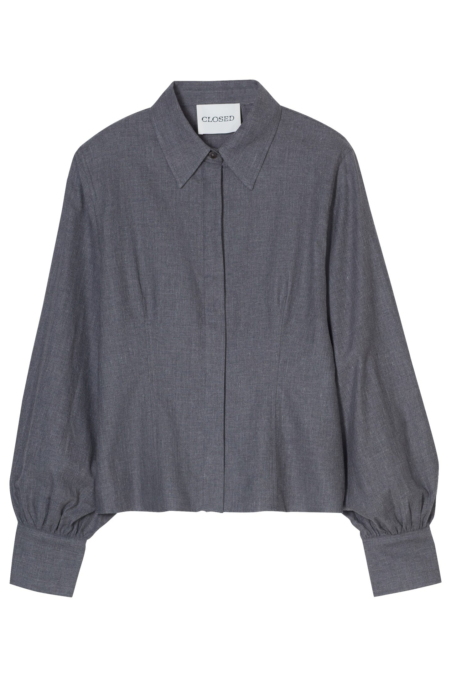 CROPPED BLOUSE SHIRT DARK GREY MELANGE 3