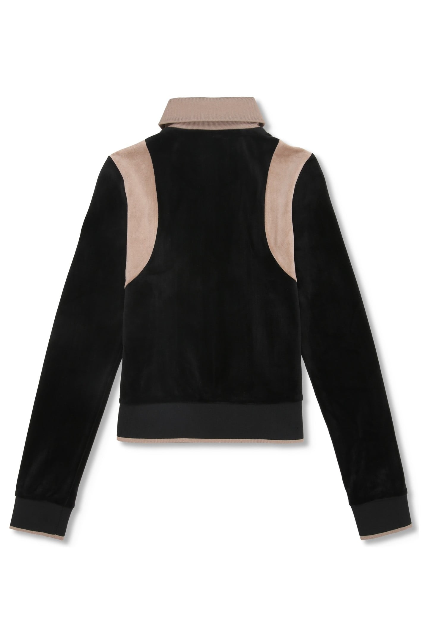 ADRIANO SLIM VELOUR TRACK JACKET BLACK-TAUPE GRAY 4