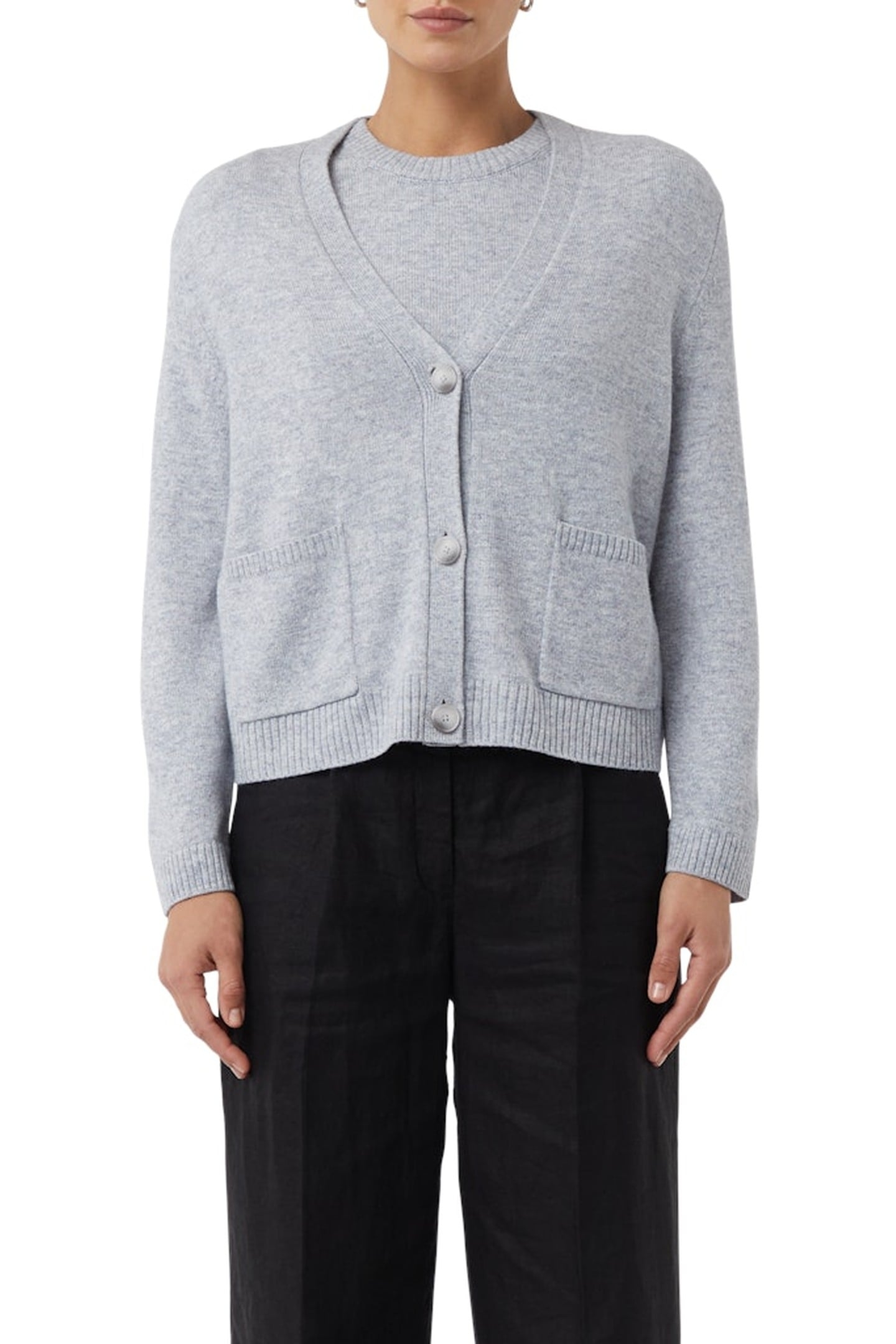 COMMA CARDIGAN LIGHT GREY 1