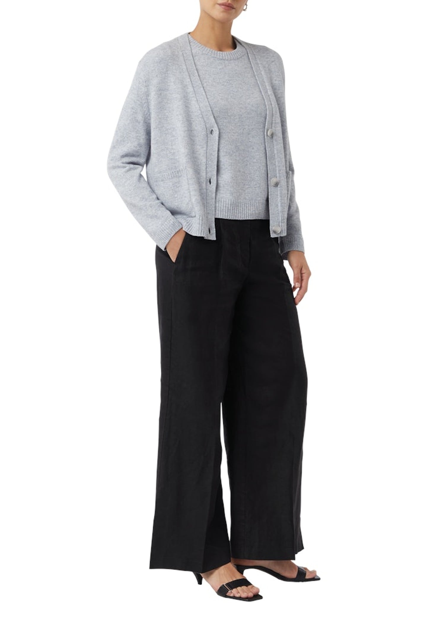 COMMA CARDIGAN LIGHT GREY 2