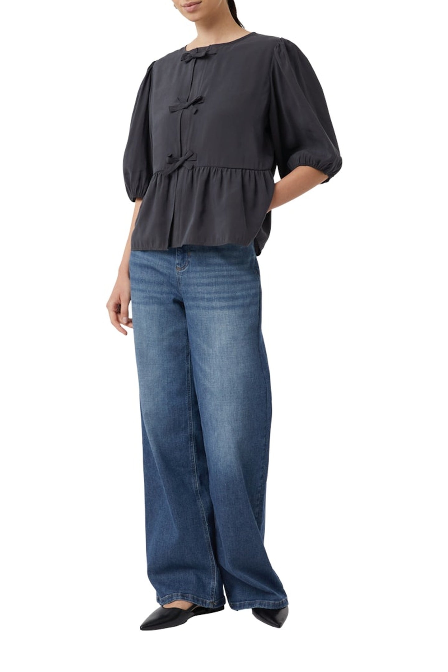 COMMA BLOUSES GREY/BLACK 2