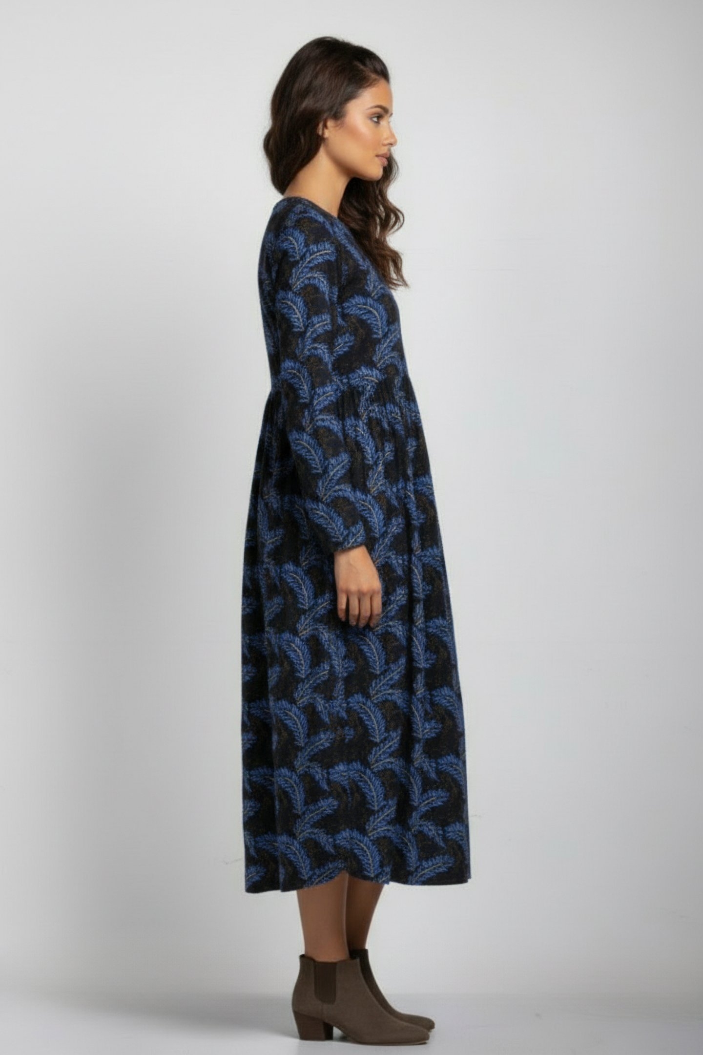 ELISA MIDI DRESSS NAVY PRINT 3