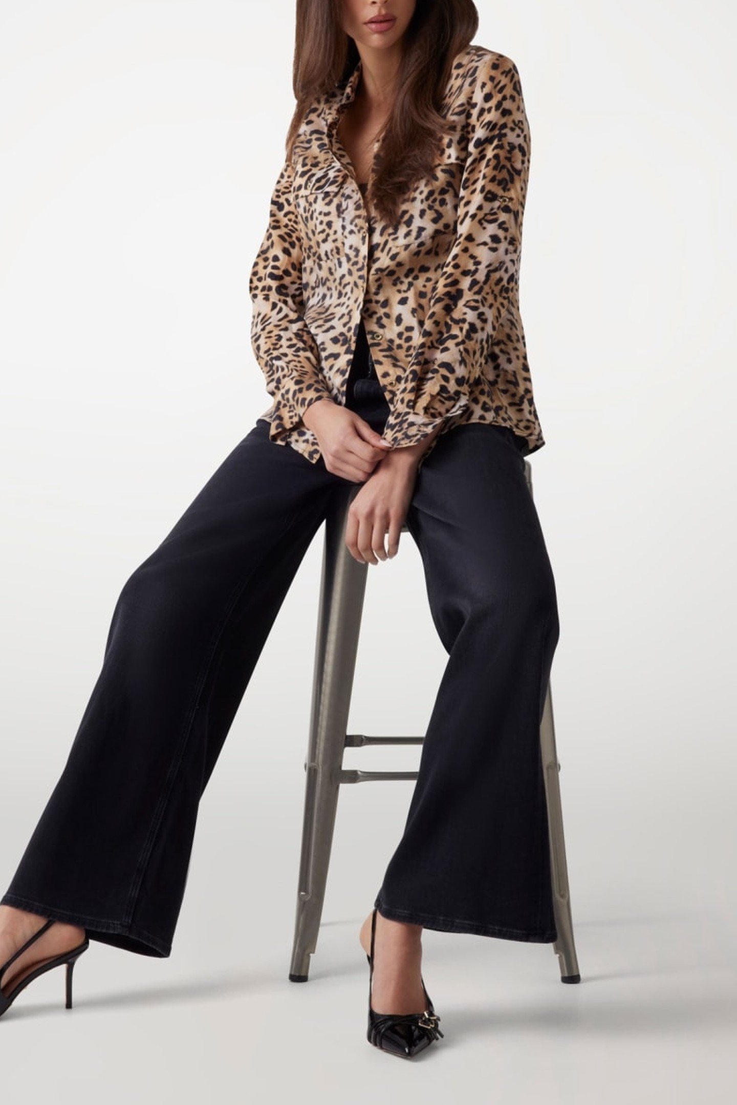 GUESS ECO ENORA EQUIPMENT SHIR CHEETAH SKIN PRINT 3