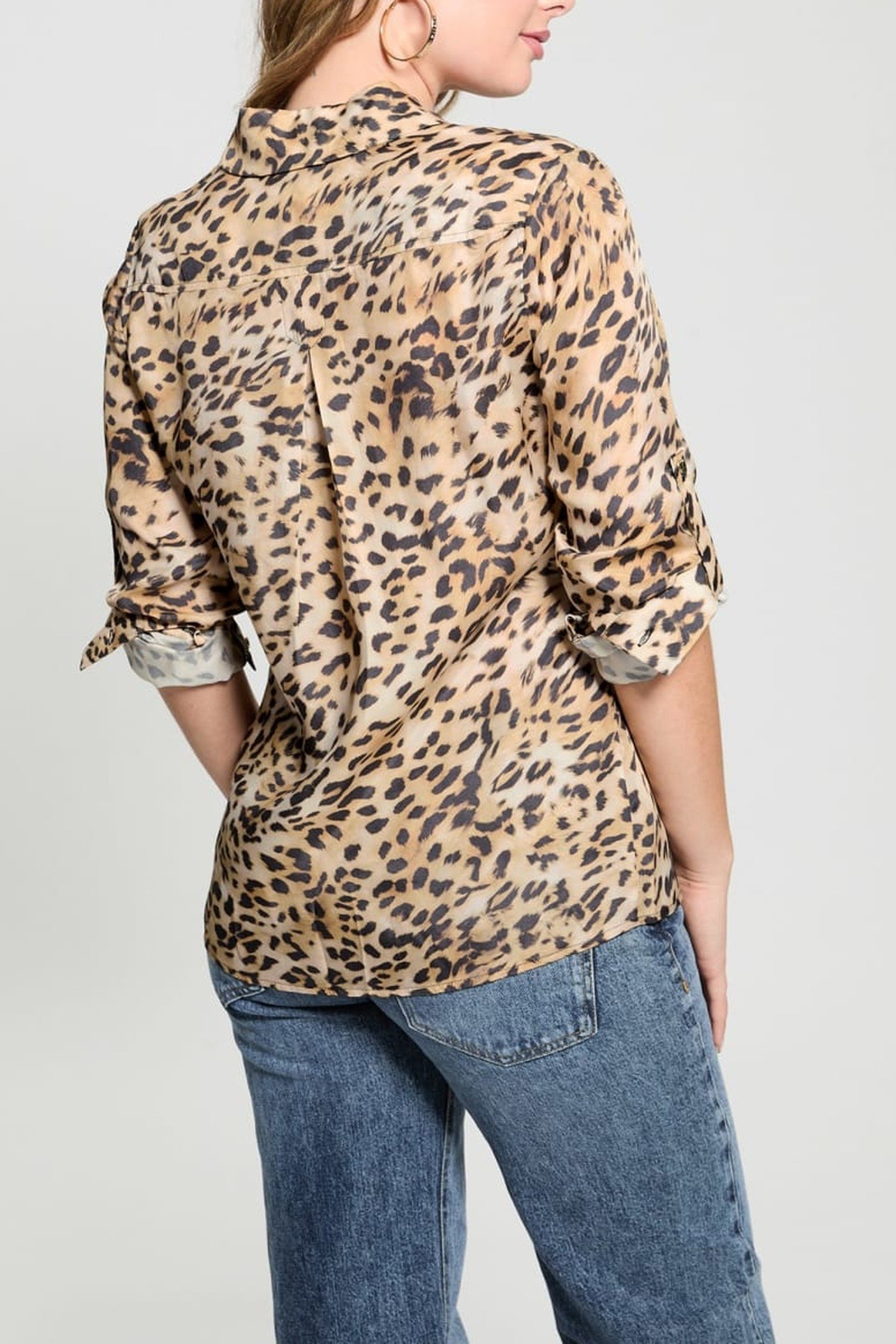 GUESS ECO ENORA EQUIPMENT SHIR CHEETAH SKIN PRINT 6