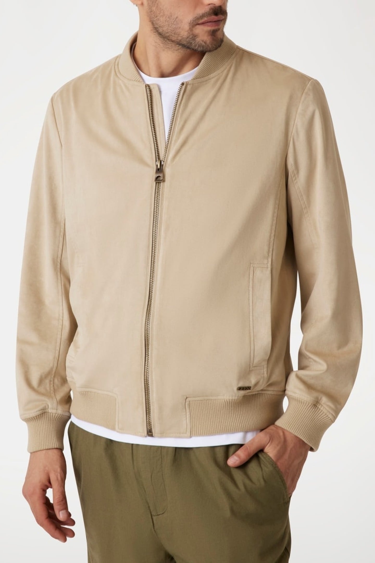 GUESS ECO SUEDE BOMBER PROSECCO 3