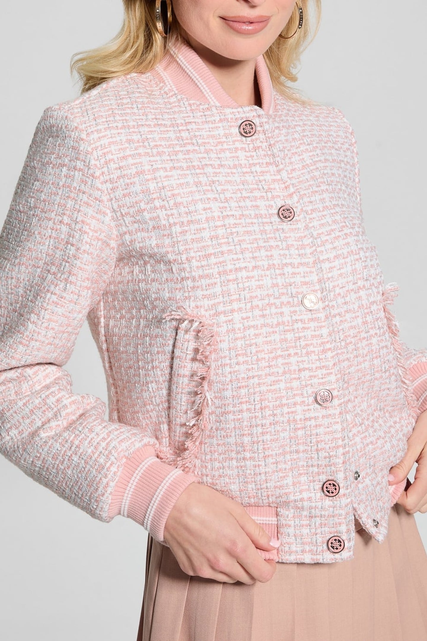 GUESS ECO NEW GLORIA TWEED BOM LOW KEY PINK MULTI 1