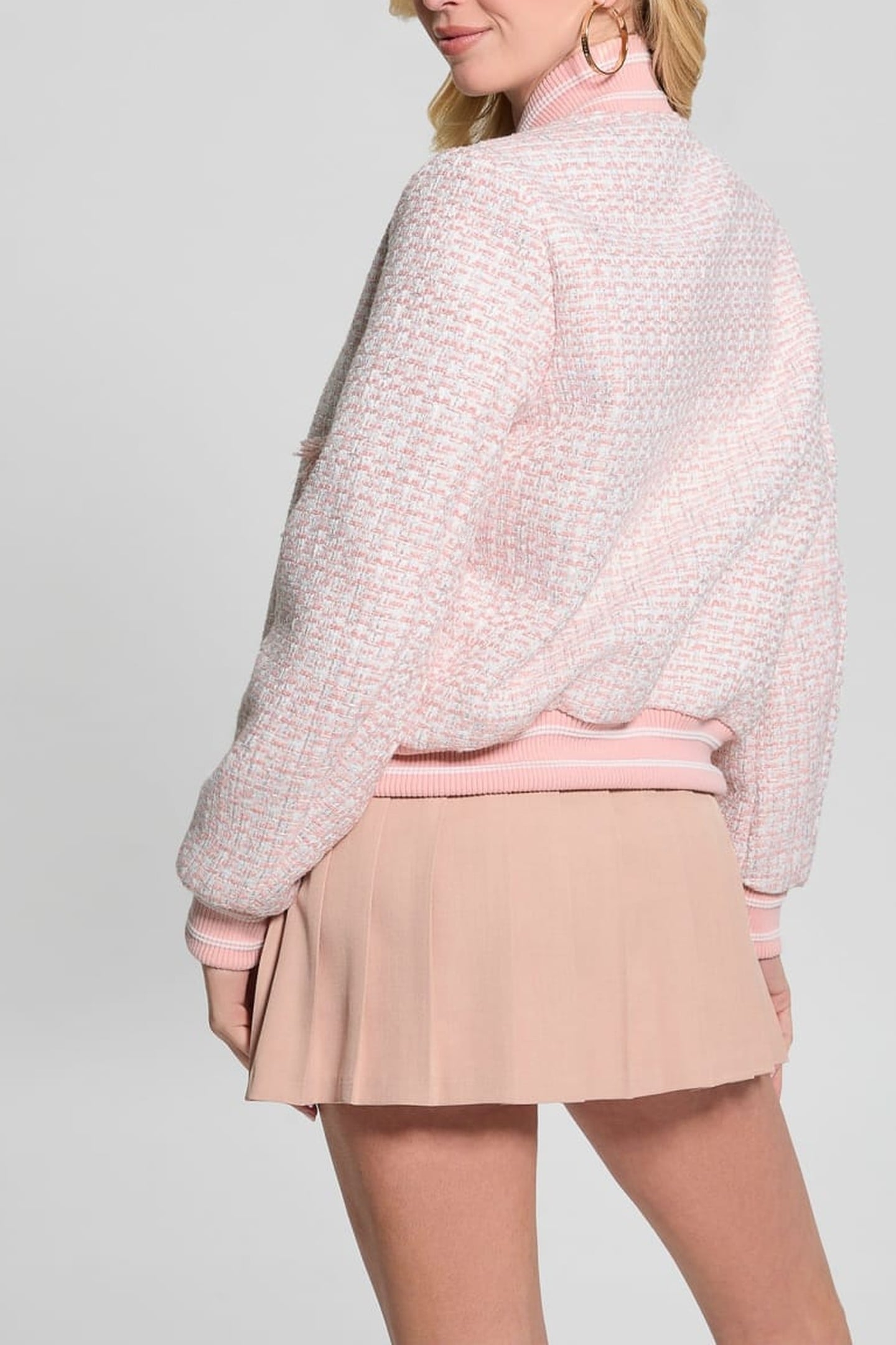 GUESS ECO NEW GLORIA TWEED BOM LOW KEY PINK MULTI 3