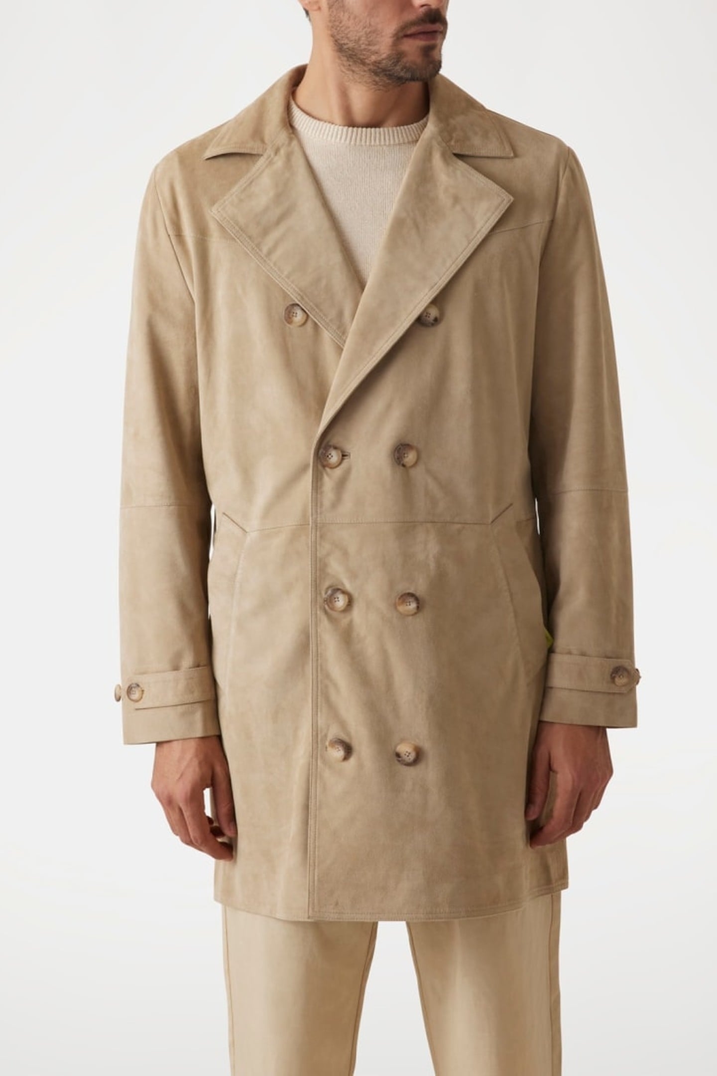 MARCIANO BY GUESS REAL SUEDE DB TRENCH COOKIES 2
