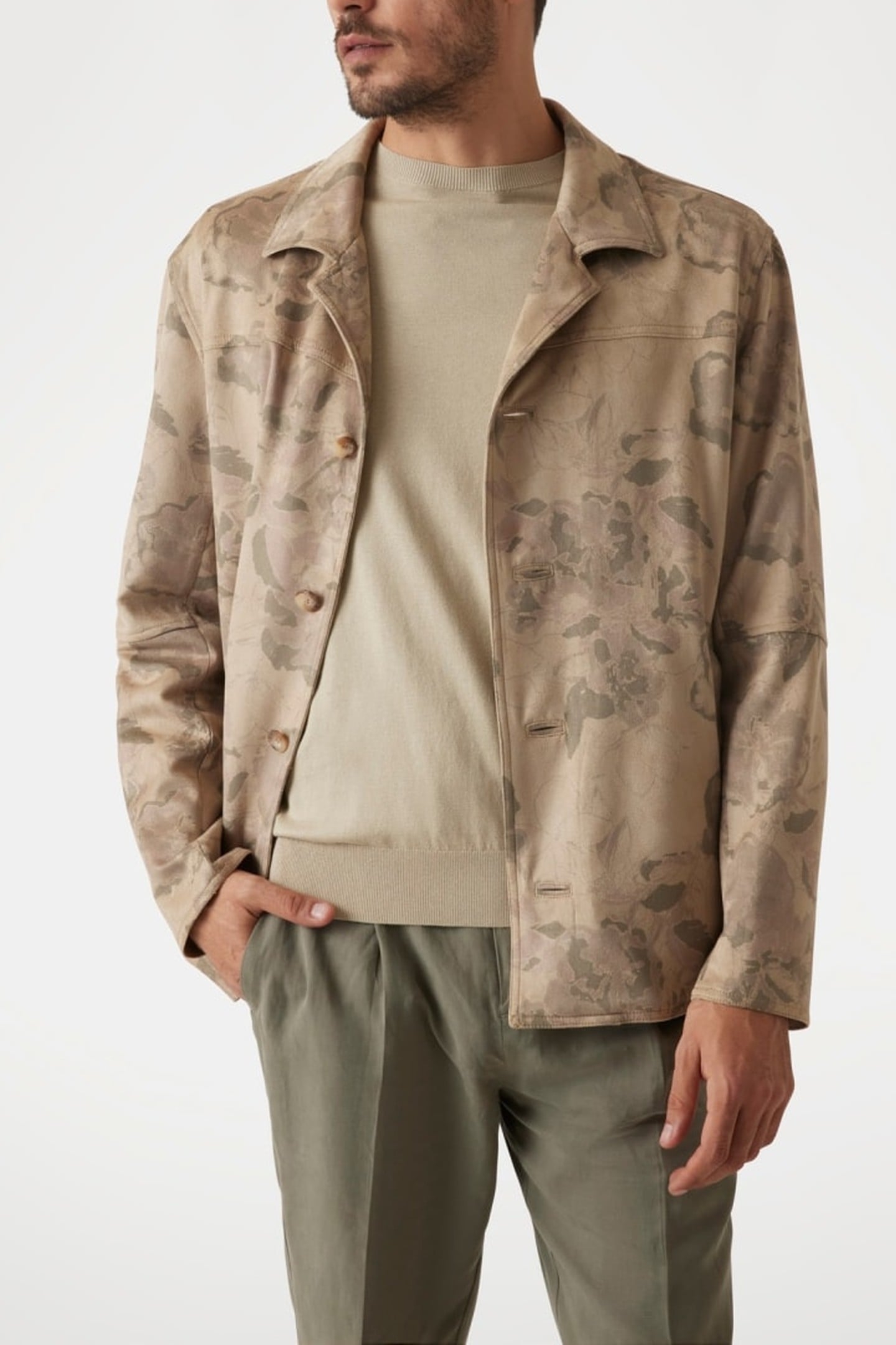 MARCIANO BY GUESS REAL PRINTED SUEDE J BEIGE FLOWER PRINT 2