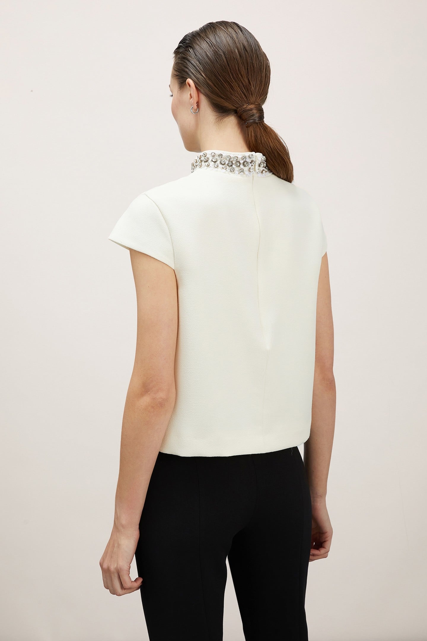 BLOUSE WITH EMBROIDERED COLLAR WHITE 3