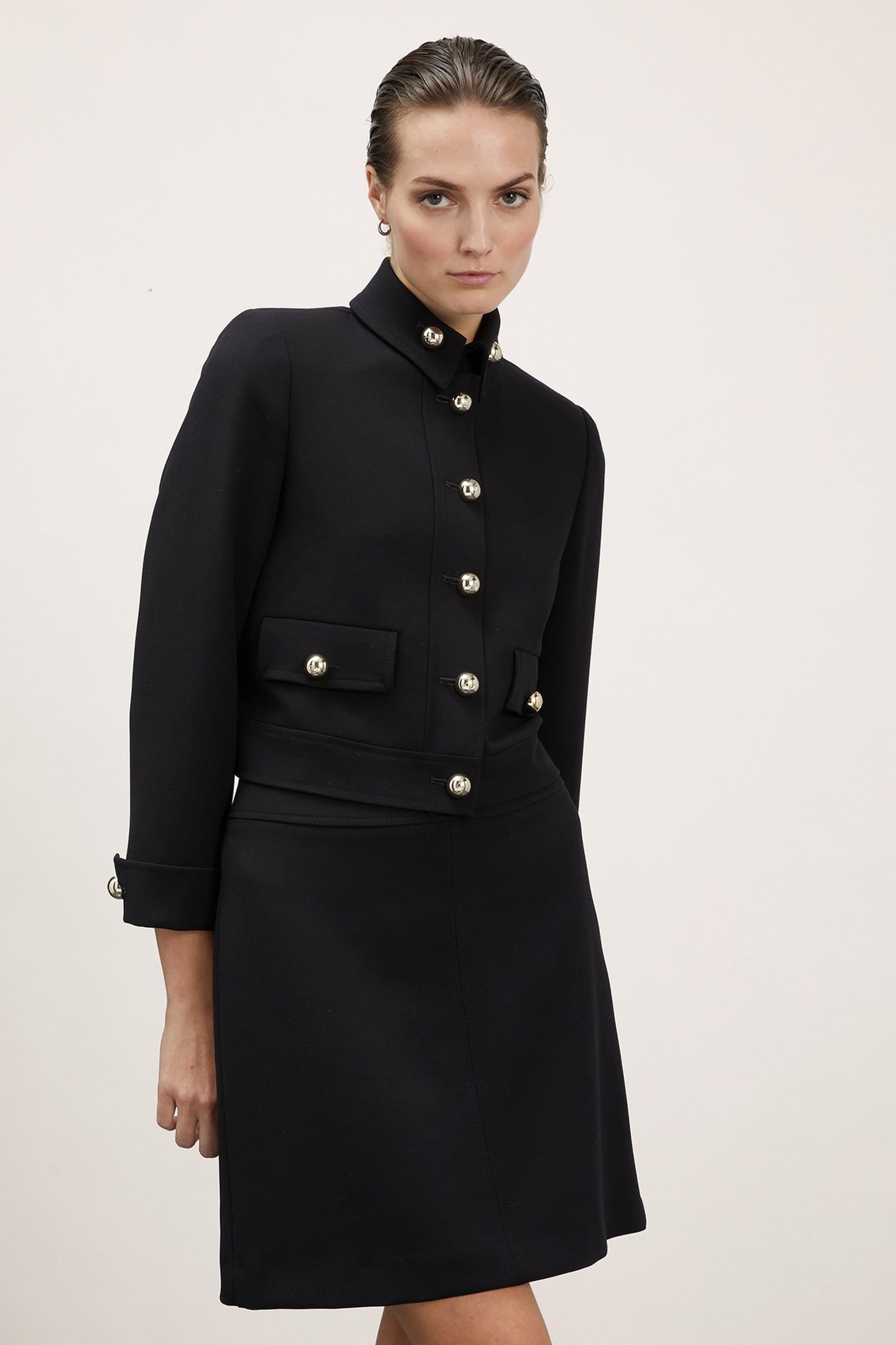 SHORT SINGLE BREASTED JACKET BLACK 1