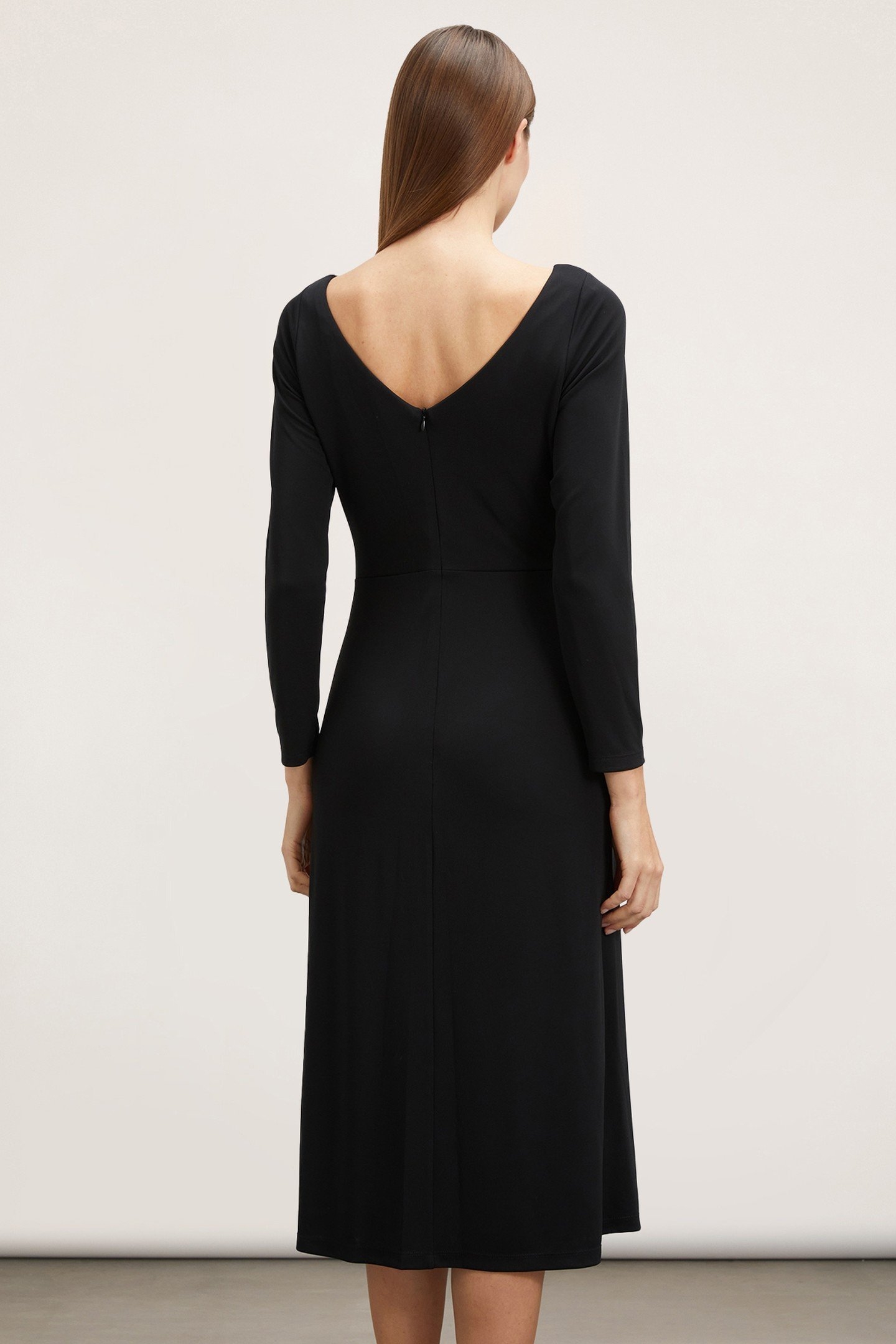 DRAPED JERSEY DRESS BLACK 3