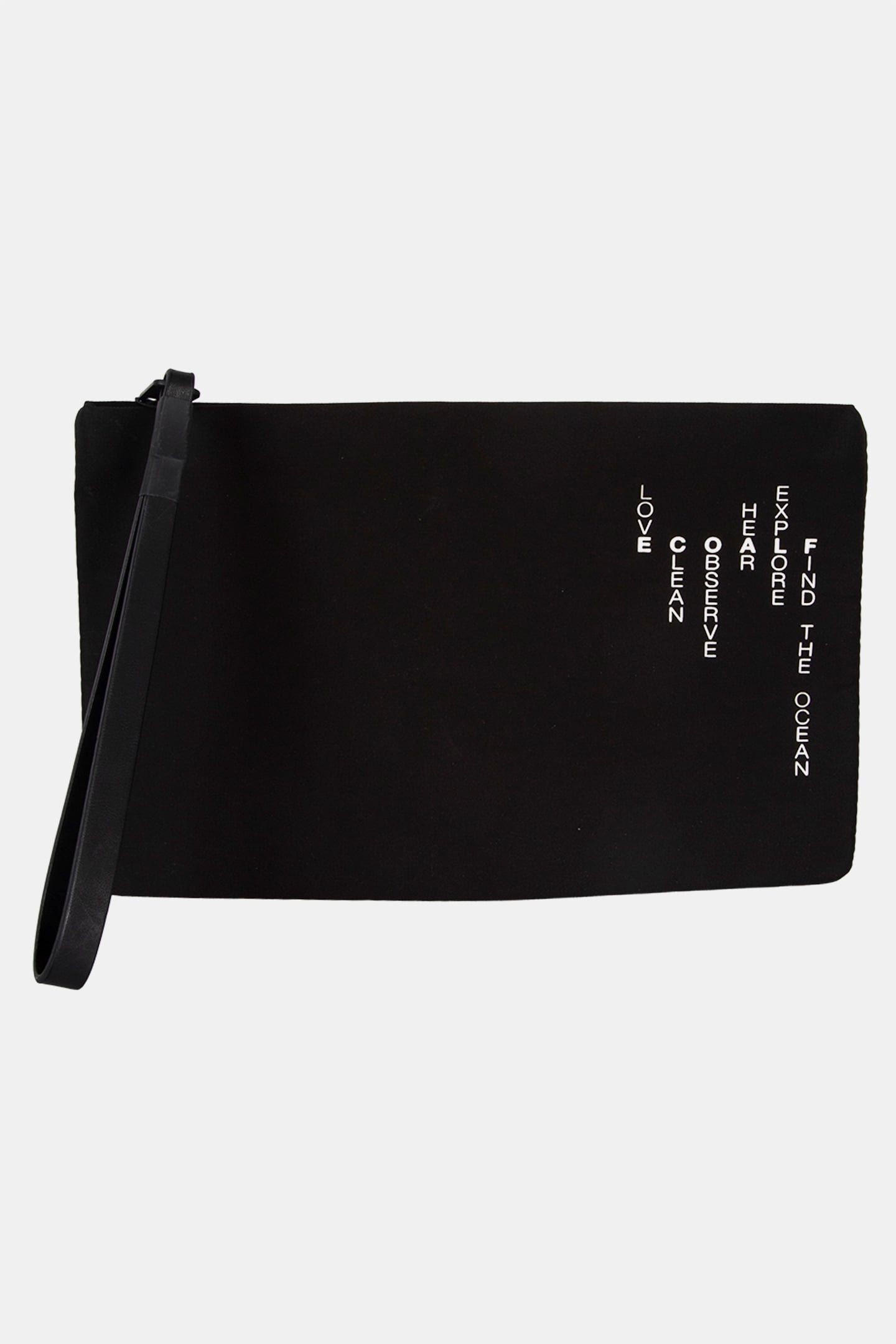LUPITAALF CLUTCH W/ MESSAGE BLACK 1