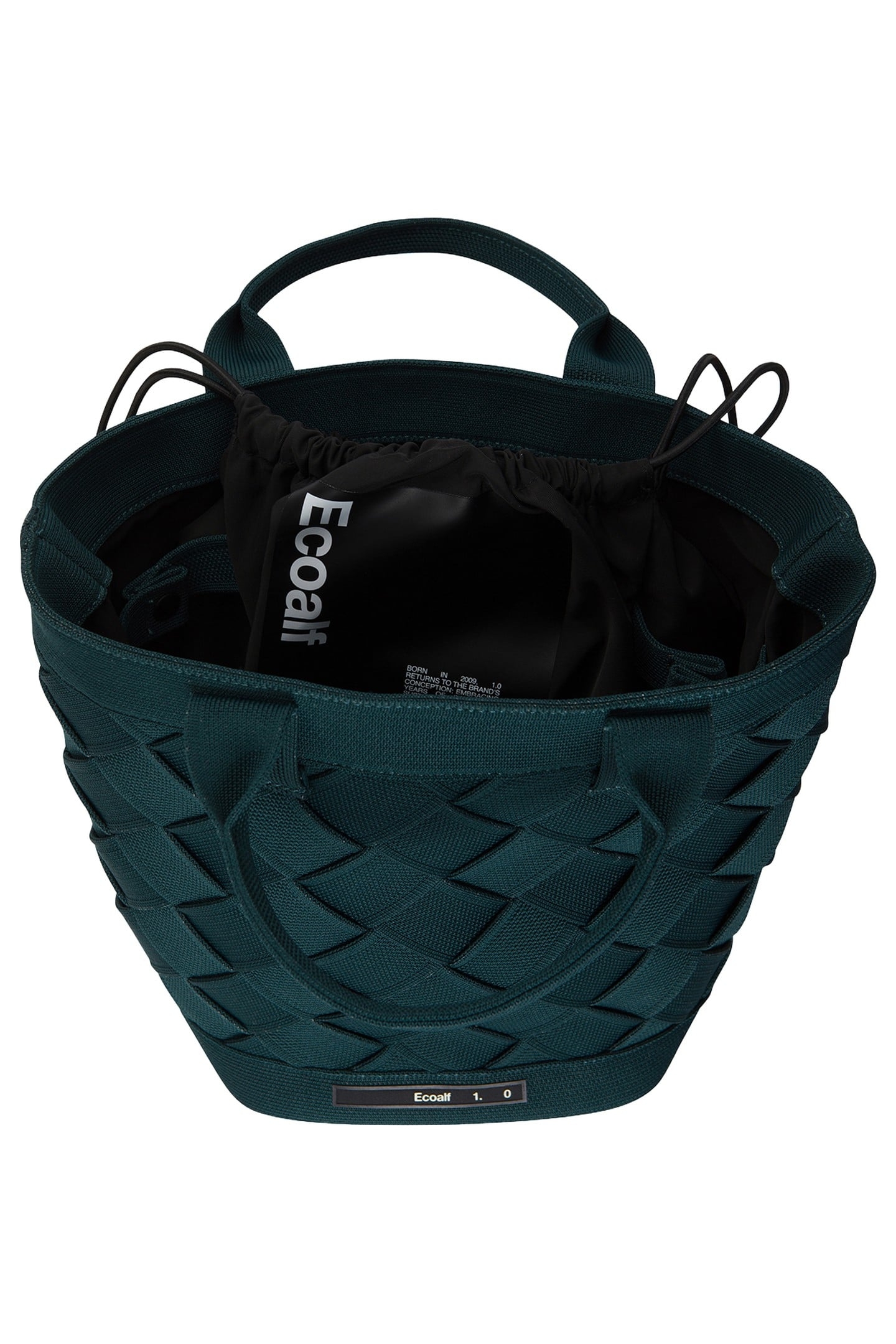 CHARLYALF WOVEN BAG GREEN BOTTLE 2