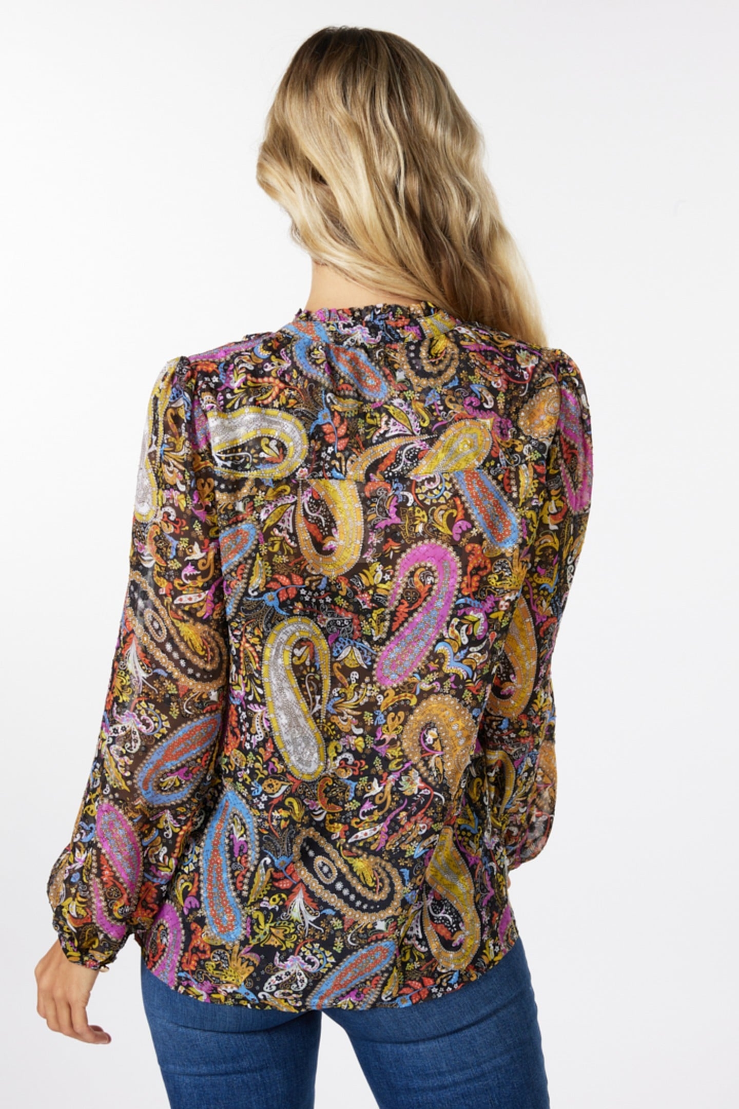 BLOUSE V-NECK PAISLEY PARTY PRINT 4