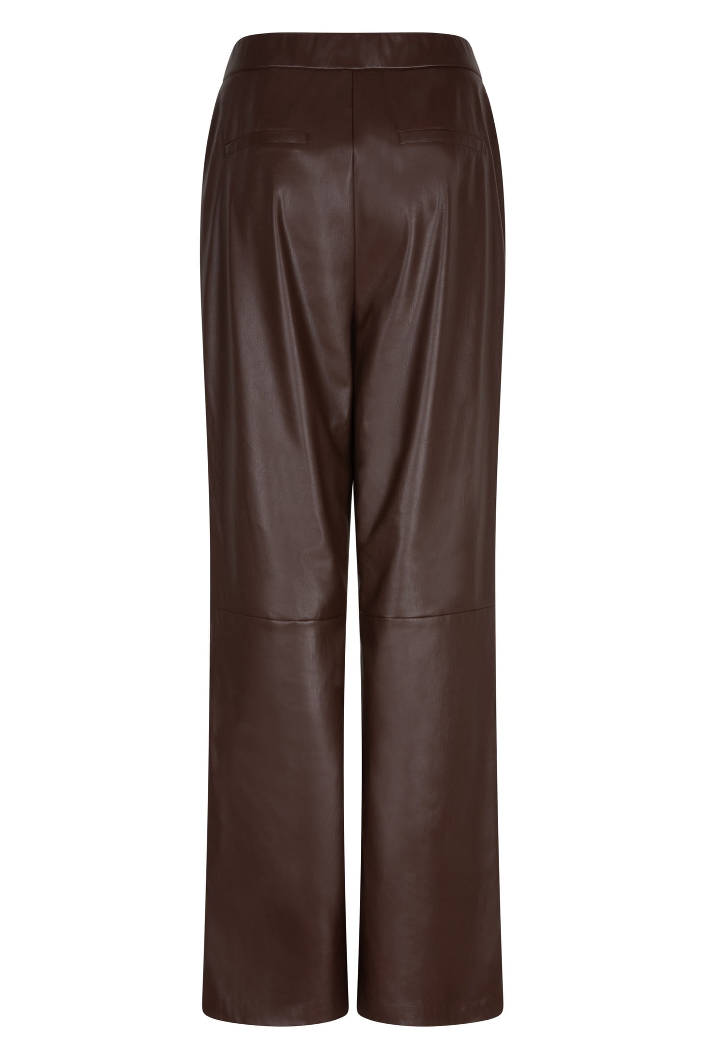 TROUSERS WIDE VEGAN LEATHER CHOCOLATE 6
