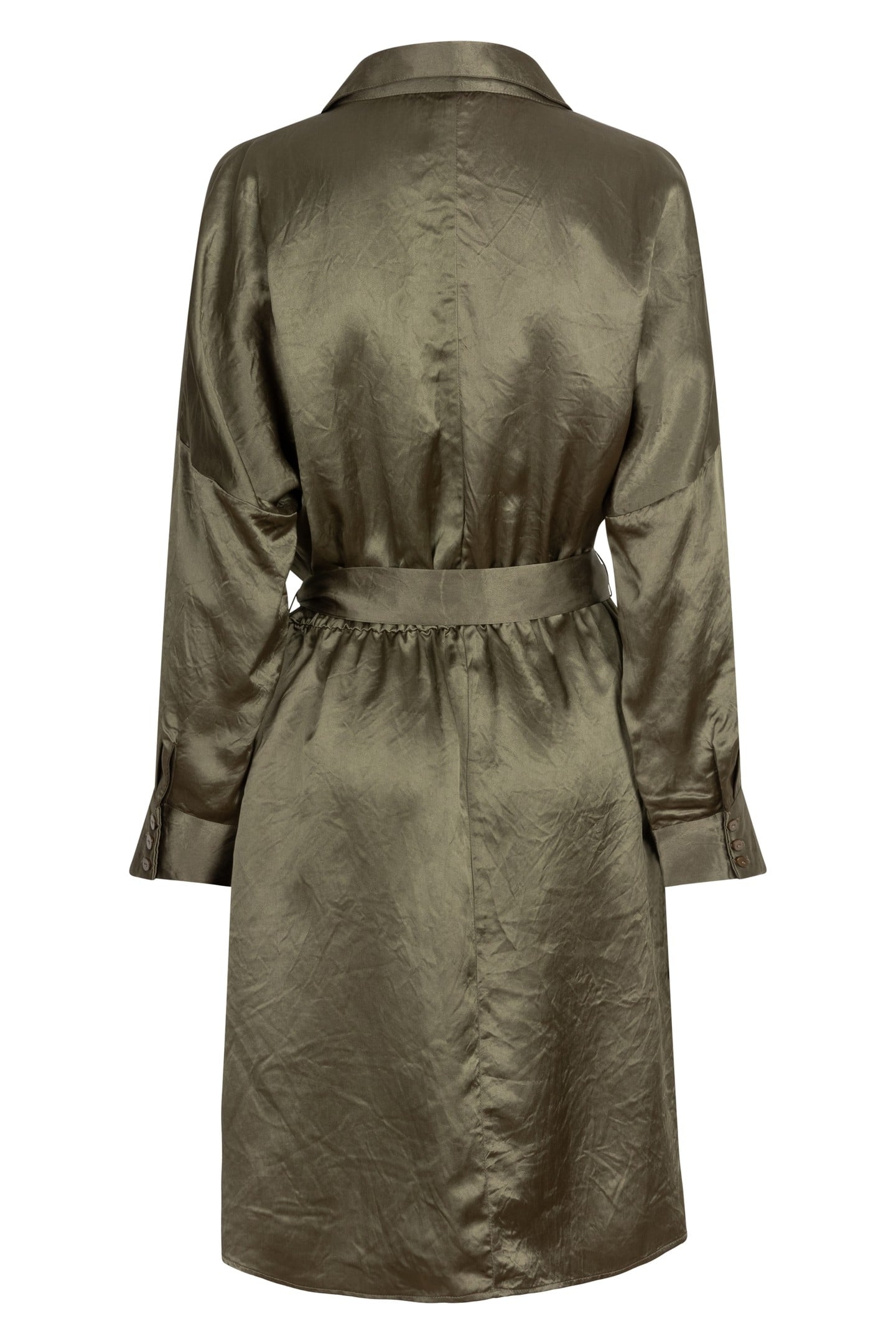 DRESS CRUSHED SATIN MOSS GREEN 5