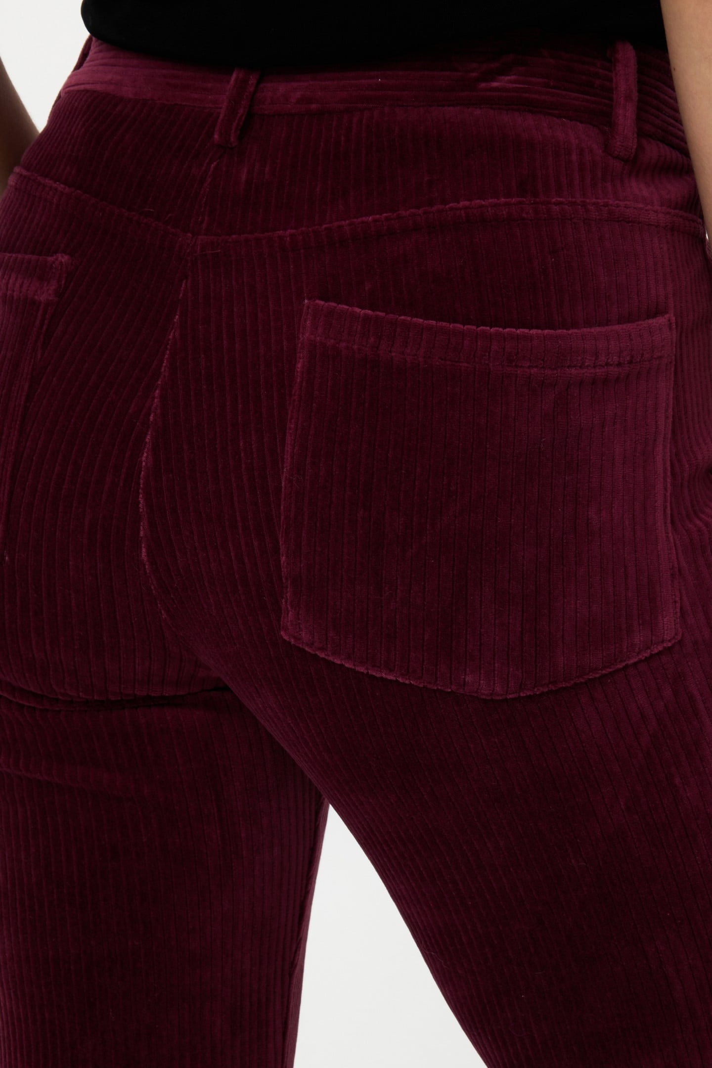 TROUSERS RIB FLAIR WINE RED 7