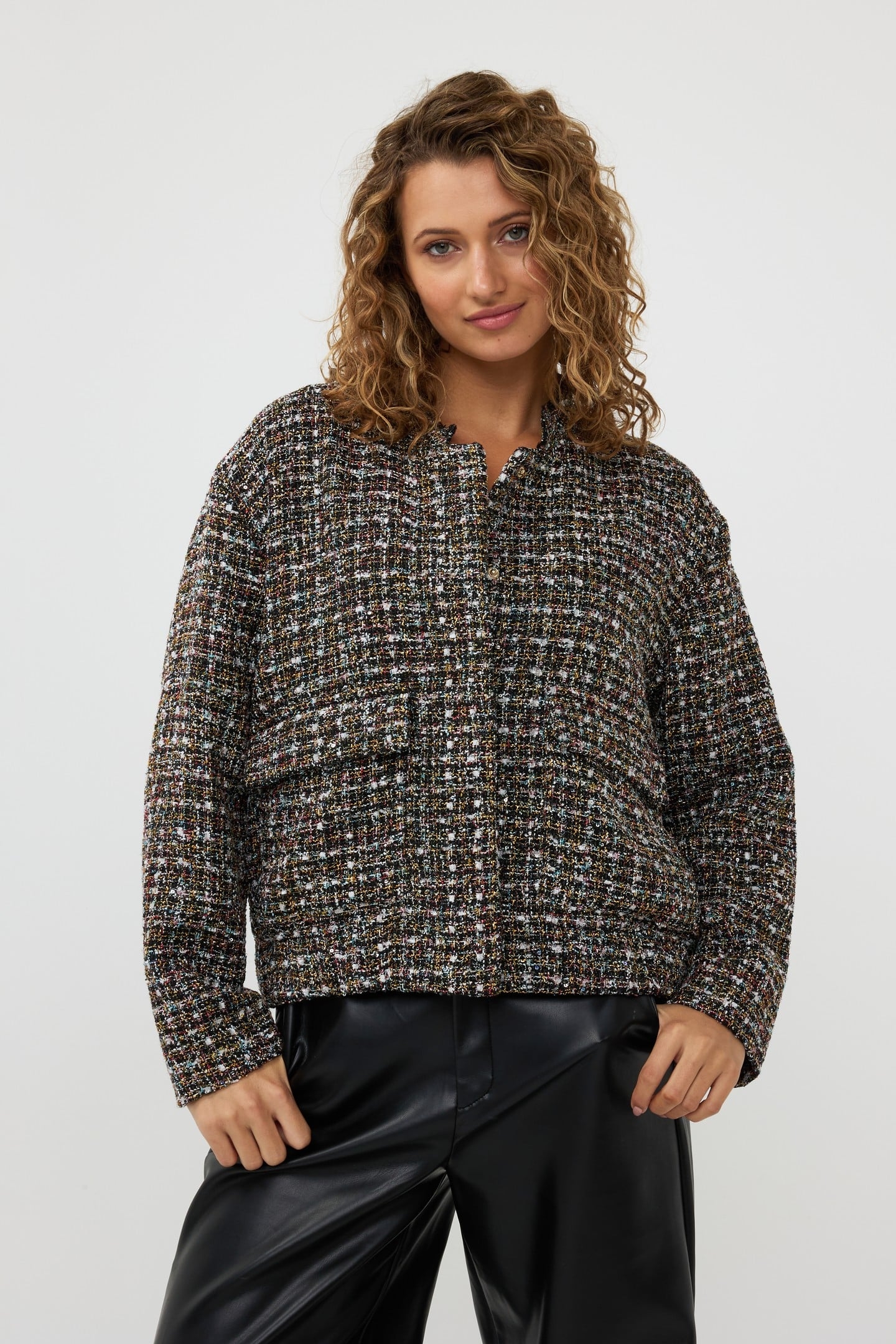 JACKET BOMBER TWEED BLACK 1