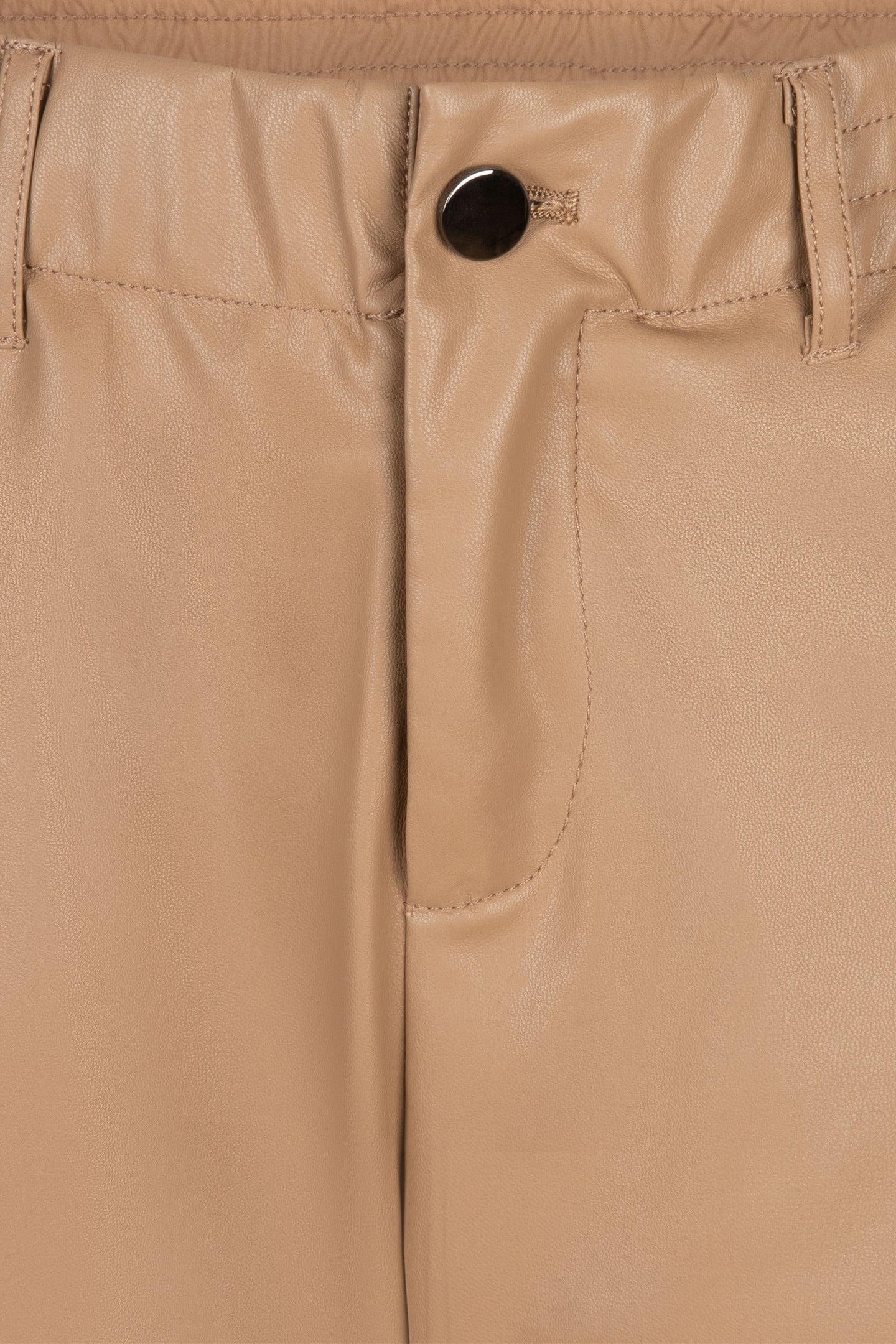 TROUSERS JOGGER VEGAN LEATHER SAND 3