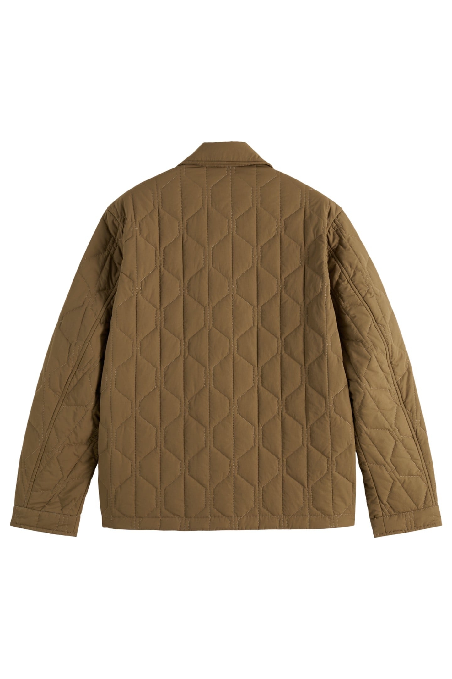 GEOMETRIC QUILTED COAT GOLDEN BROWN 4