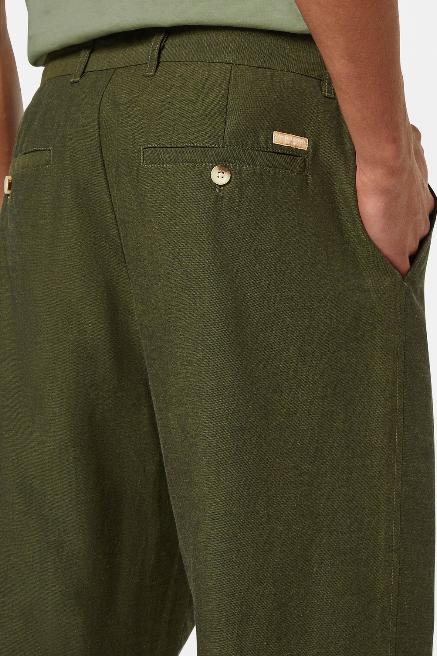 OTIS - LINEN-BLEND CHINO ARMY MELANGE 7