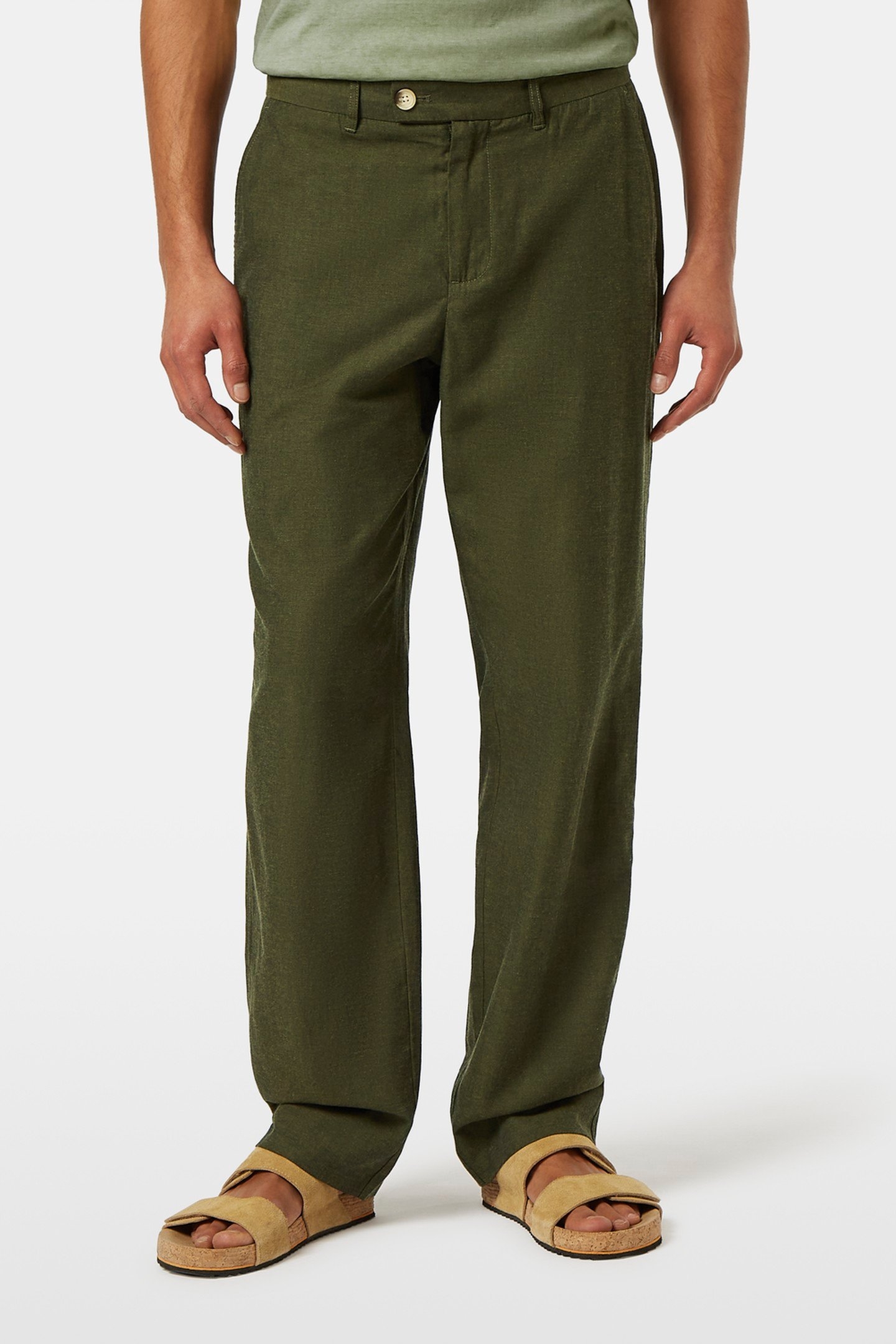 OTIS - LINEN-BLEND CHINO ARMY MELANGE 2