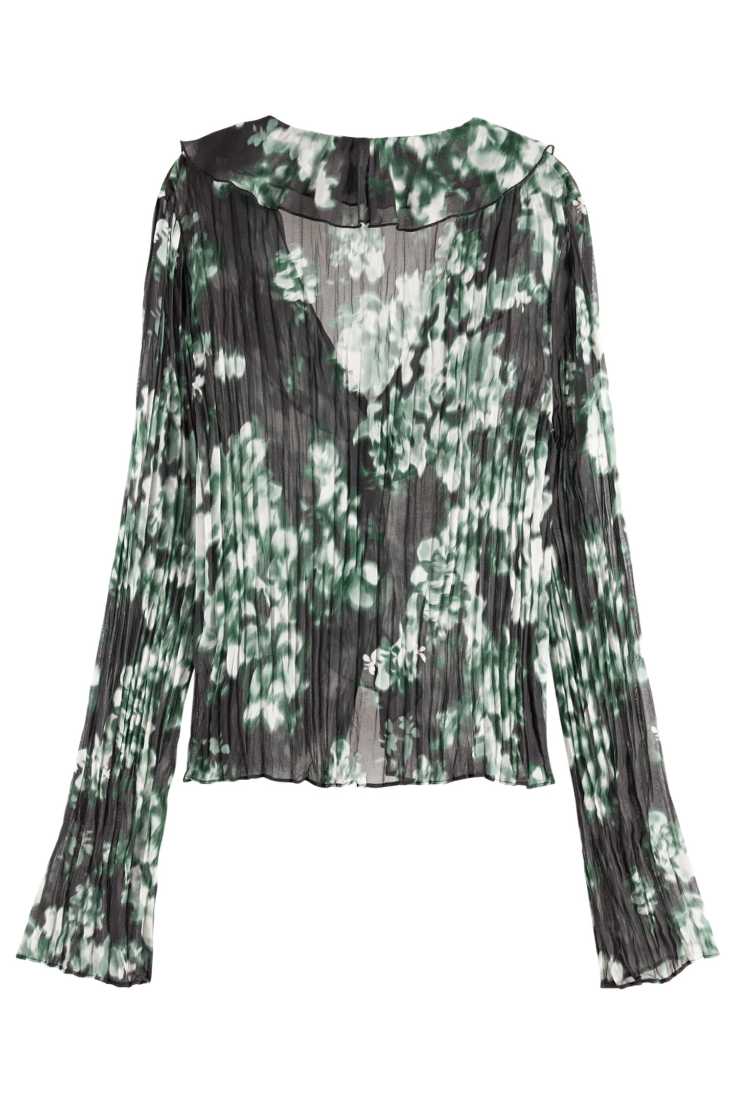 RUFFLE TOP NIEUW BLOSSOM PRINT PARK GREEN 2