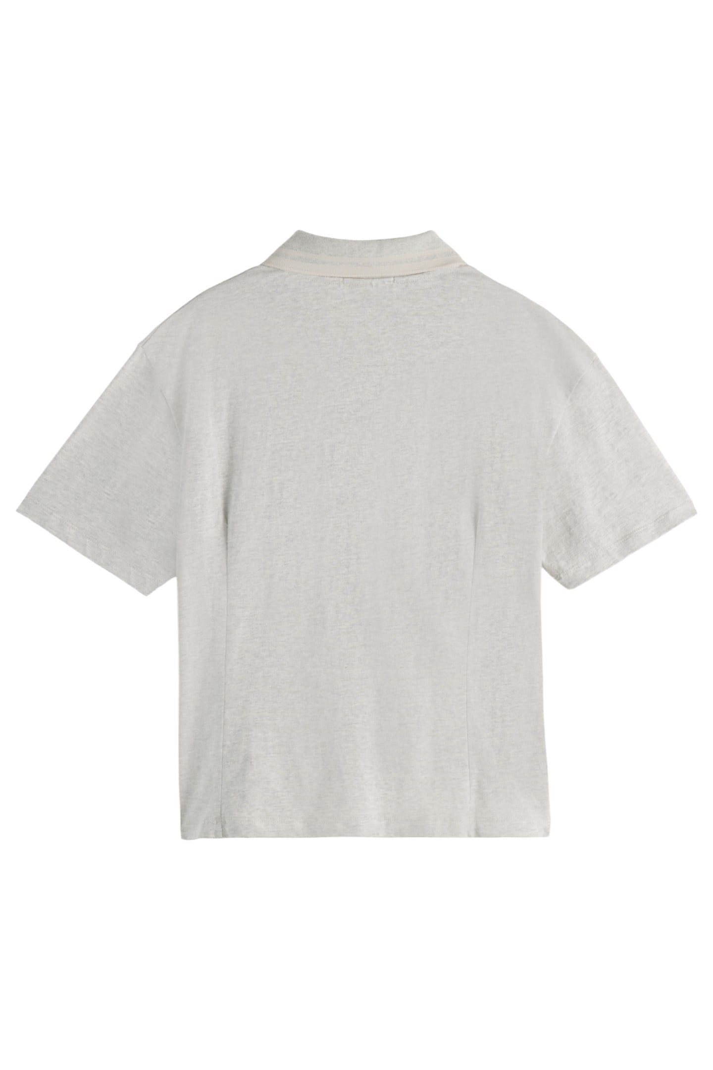 WAISTED POLO T-SHIRT WITH ZIPPER CLOSURE LIGHT GREY MELANGE 3