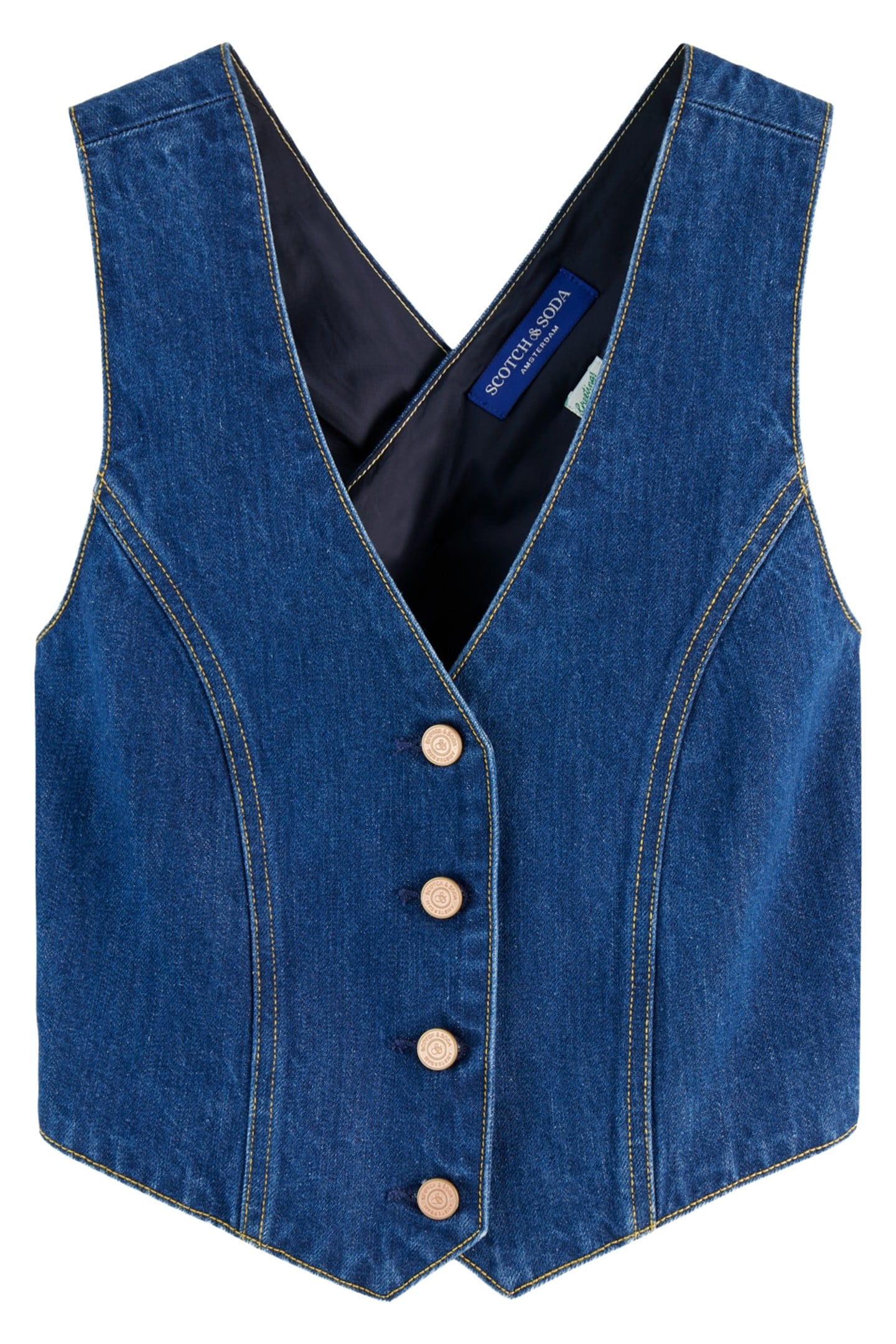 FITTED DENIM WAISTCOAT CITY FRESH 1