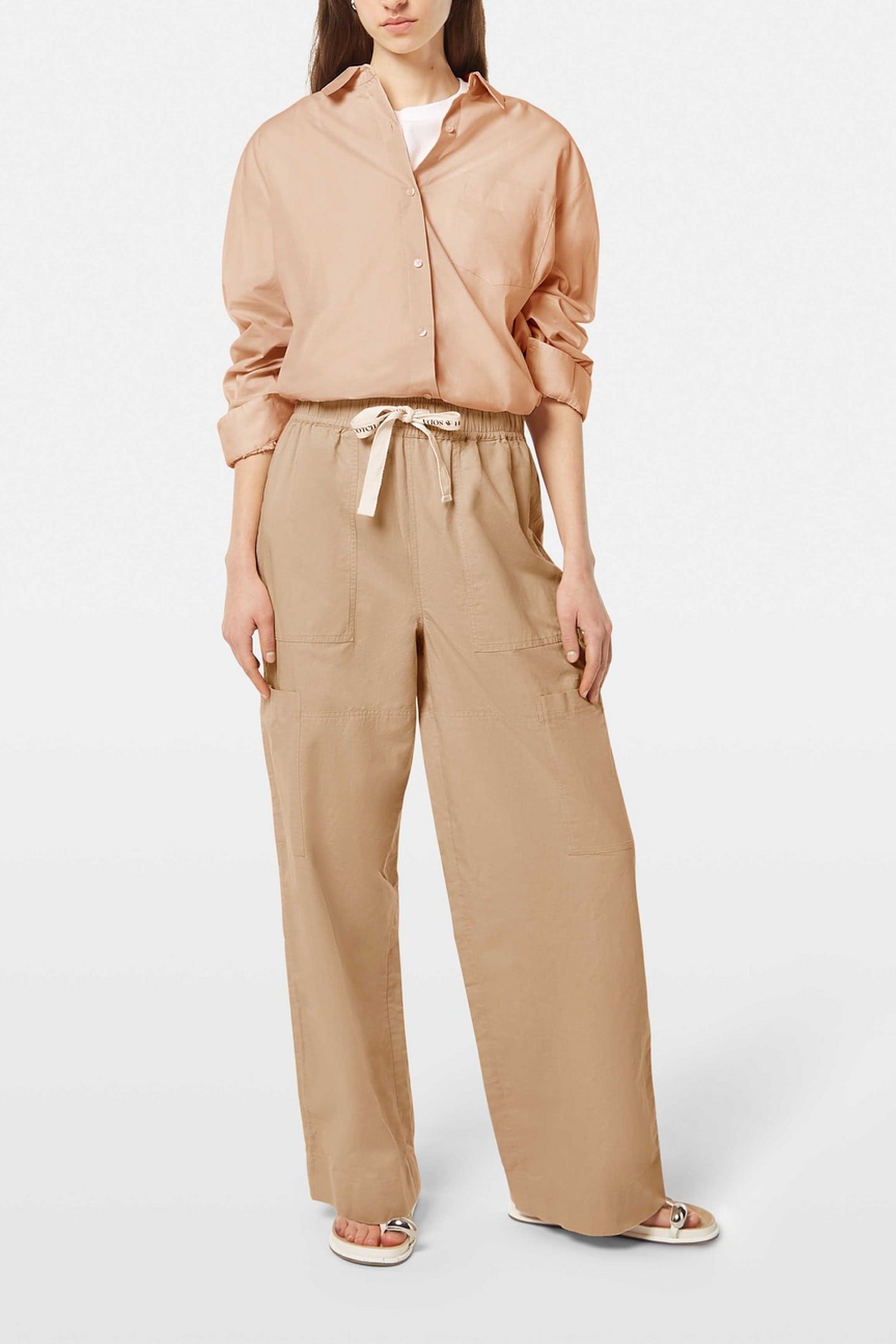 OVERSIZED LIGHT WEIGHT COTTON SHIRT COLD BREW 1