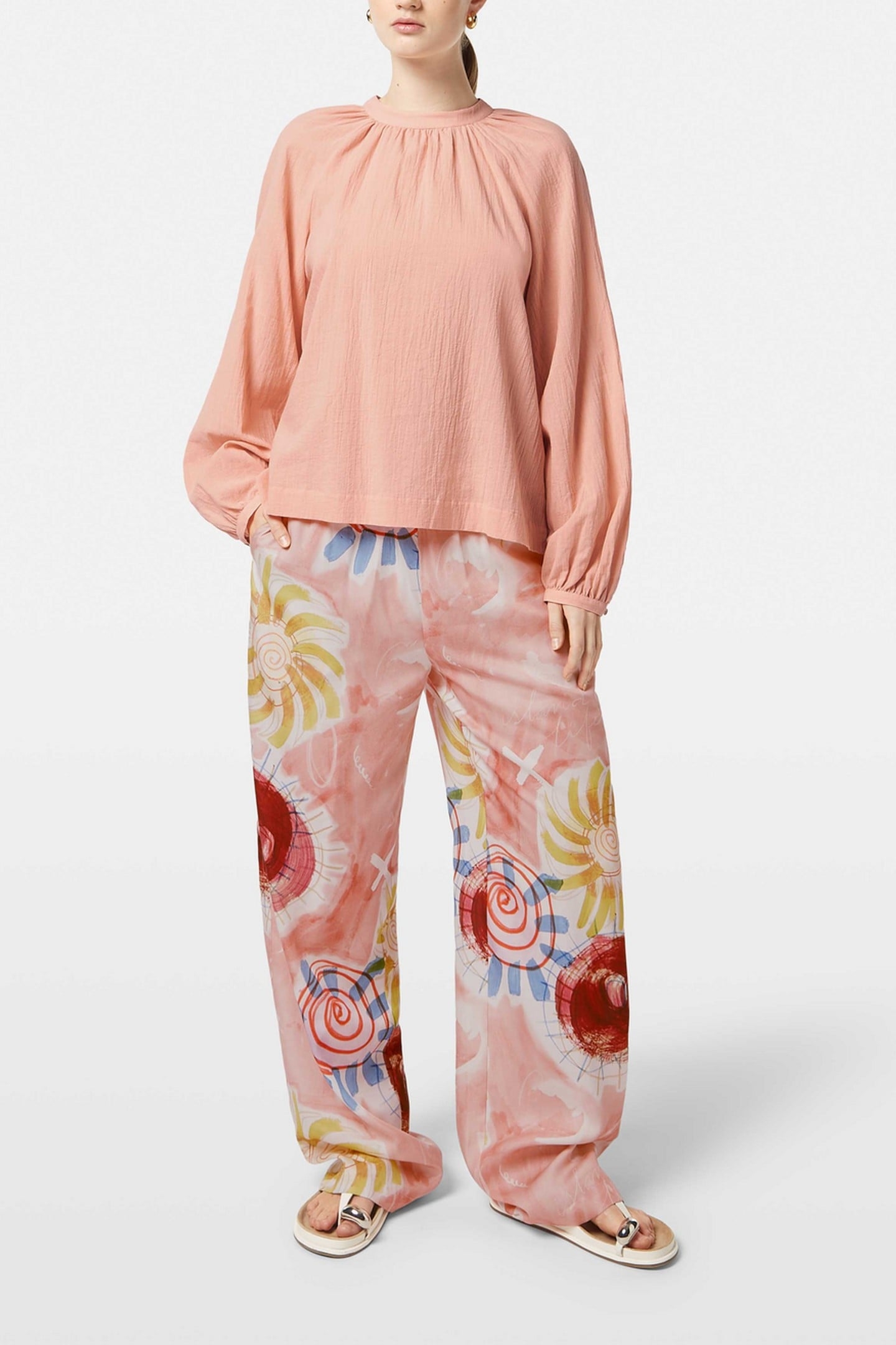 BOW DETAIL TOP PEACH PINK 1