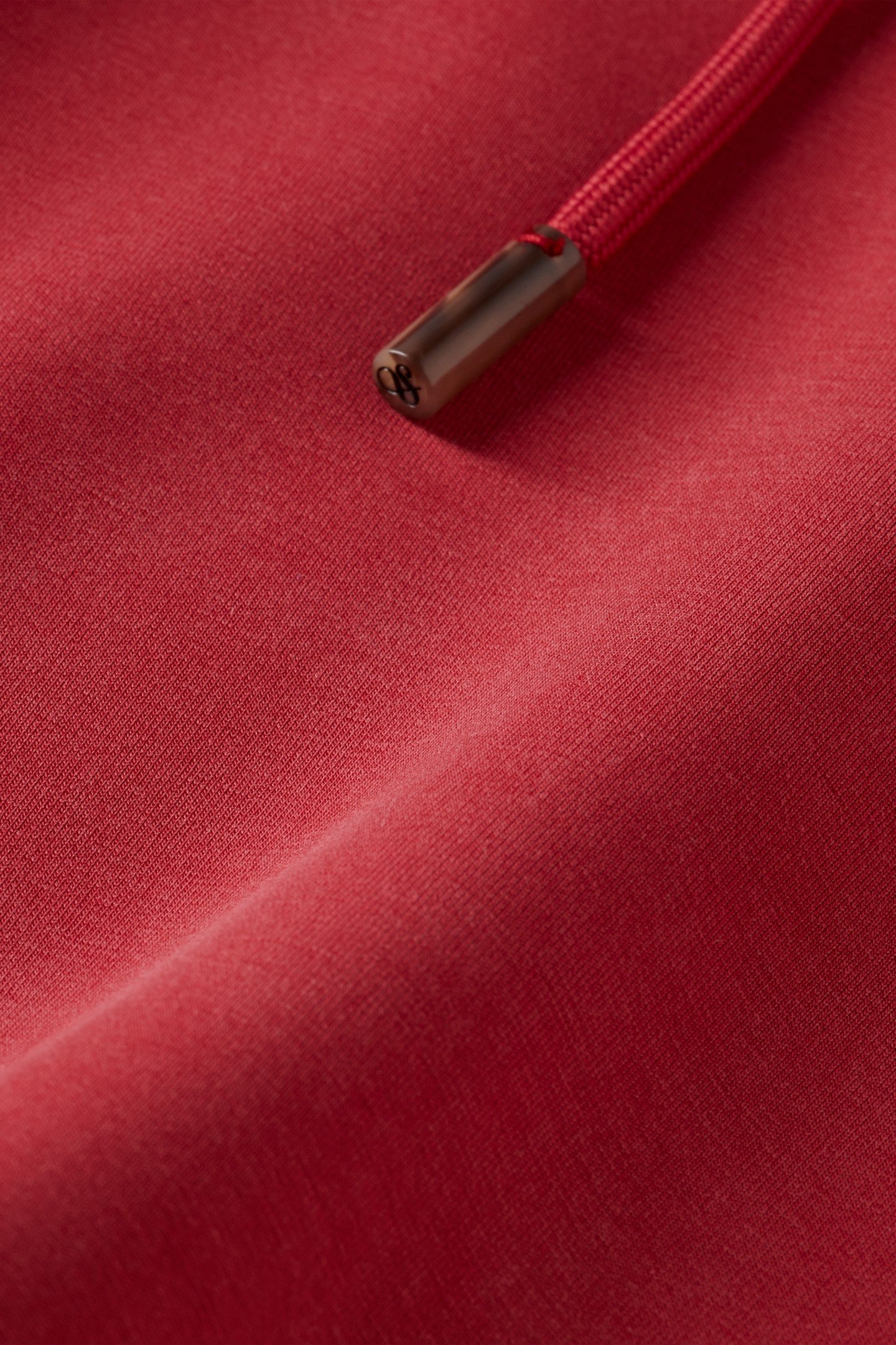 TENCEL HOODIE WITH TWISTED HEM ROADSIDE RED 5