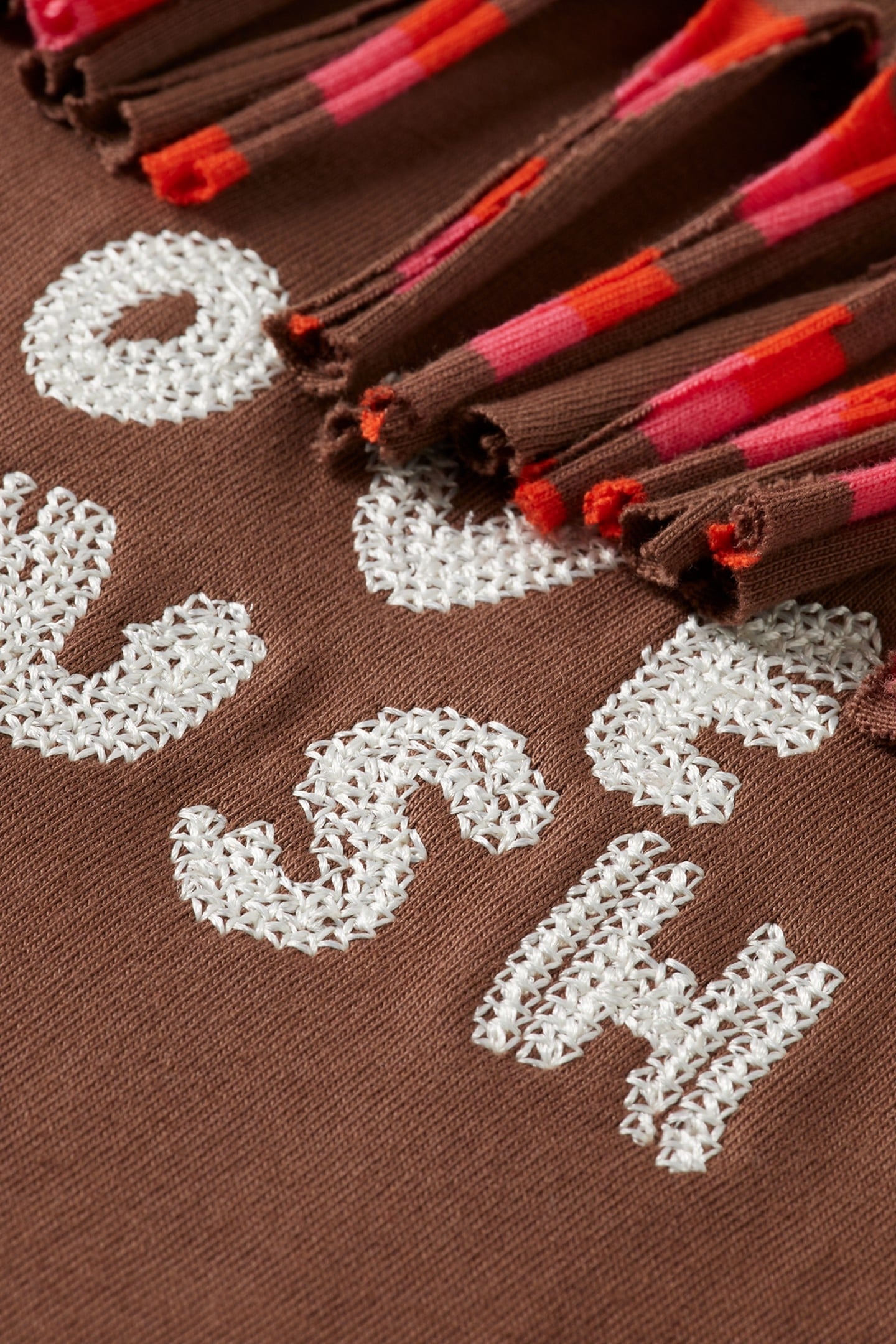 FRINGED HEART OVERSIZED FIT SWEATSHIRT COLD BREW 6