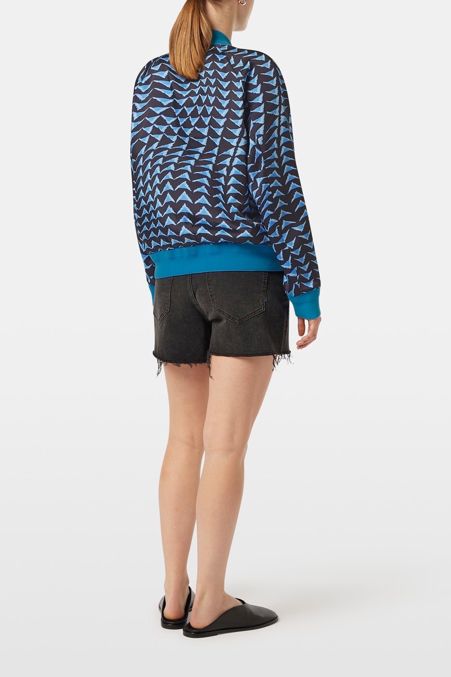 REVERSIBLE PRINTED BOMBER HOUSE OF MIRRORS BLUE/ BLACK 3