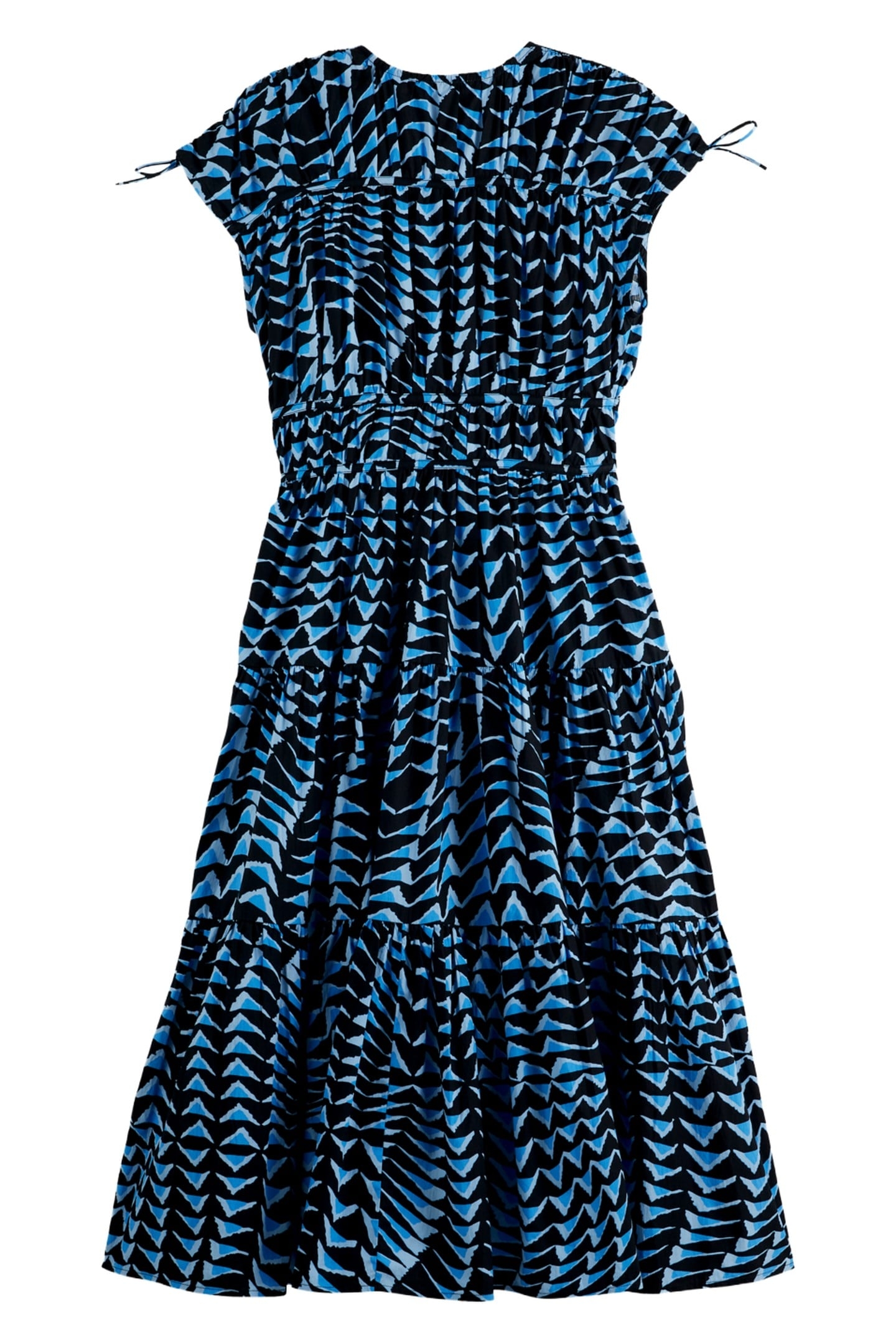 TIERED POPLIN MIDI DRESS HOUSE OF MIRRORS BLUE 4