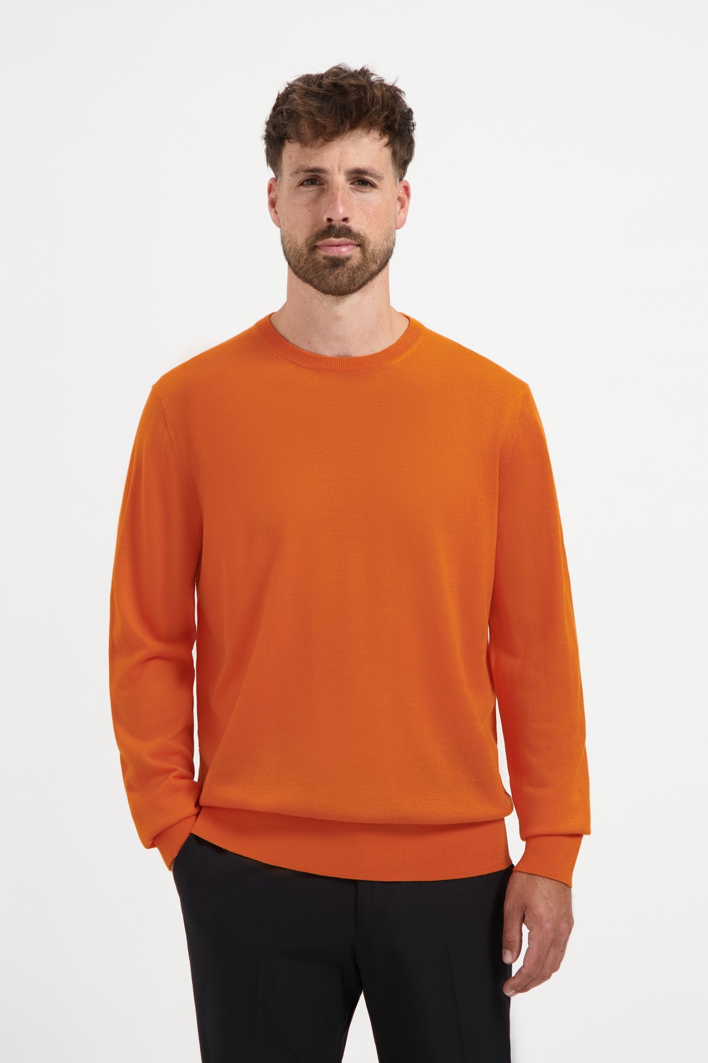 CREW NECK 100% MERINO CURCUMA ORANGE 2