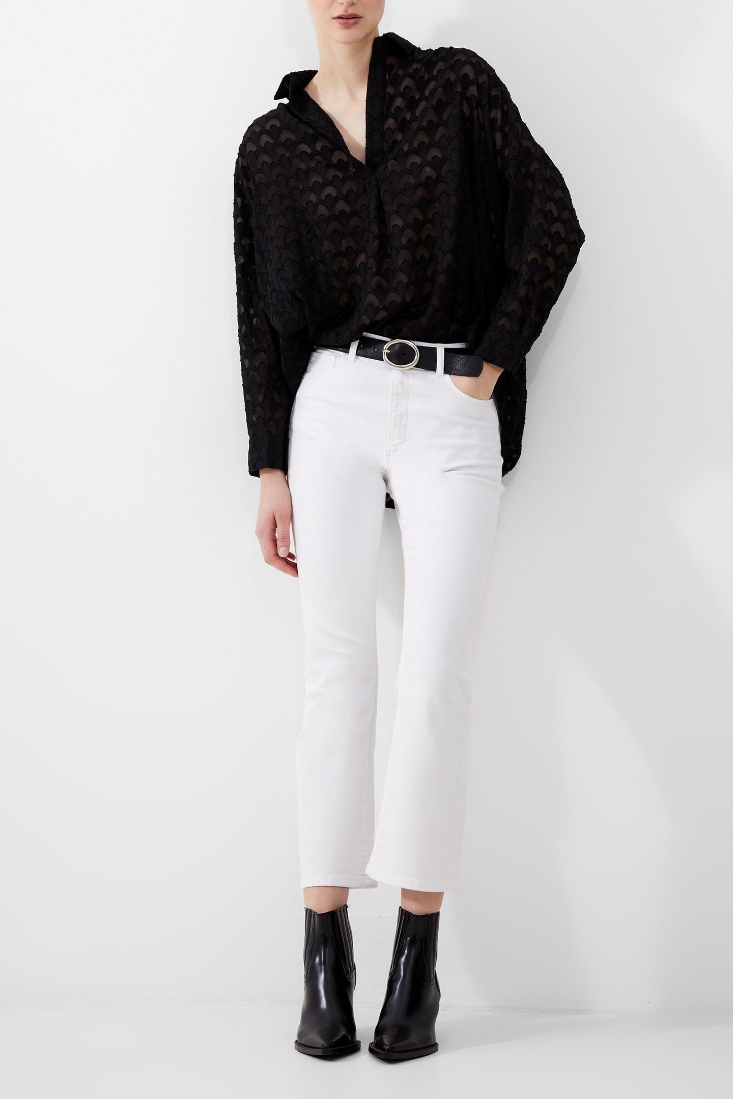 STRETCH ANKLE BOOT CUT JEAN WHITE 3