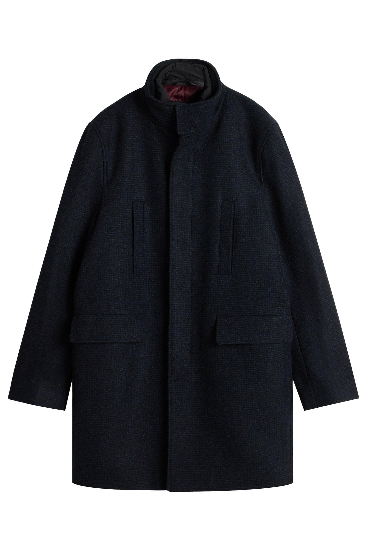 WOOL FUNNEL COAT DARK NAVY 3