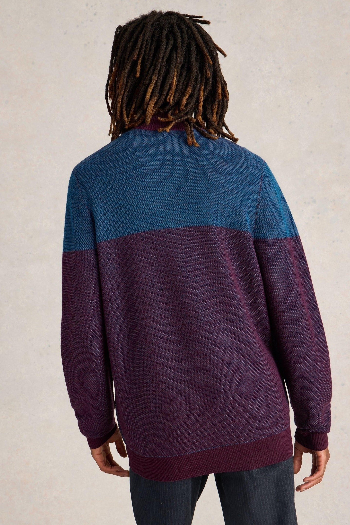 NEWPORT MERINO JACQUARD FUNNEL PLUM MULTI 2