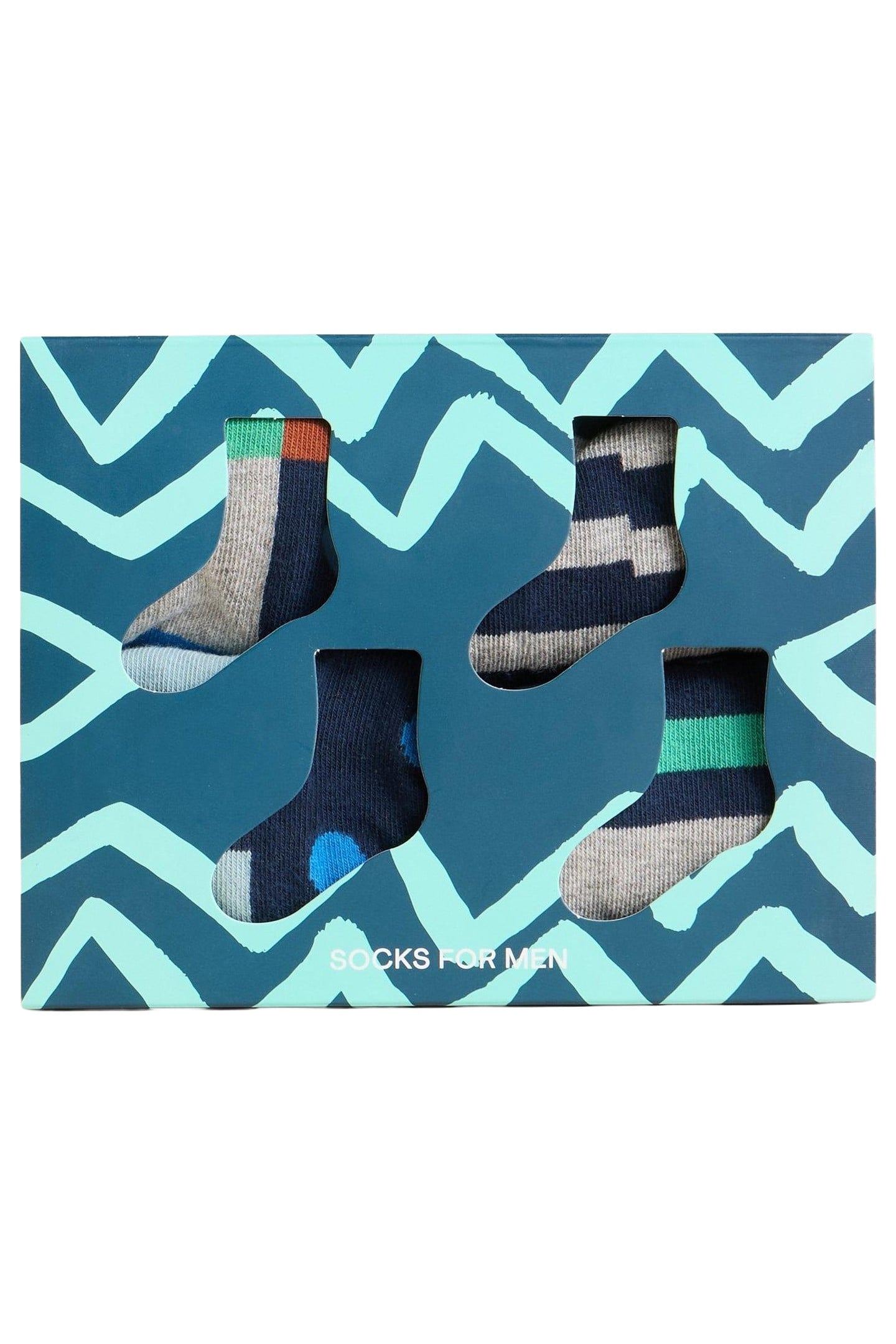 4PK HOTCH POTCH ANKLE SOCKS GREY MULTI 3