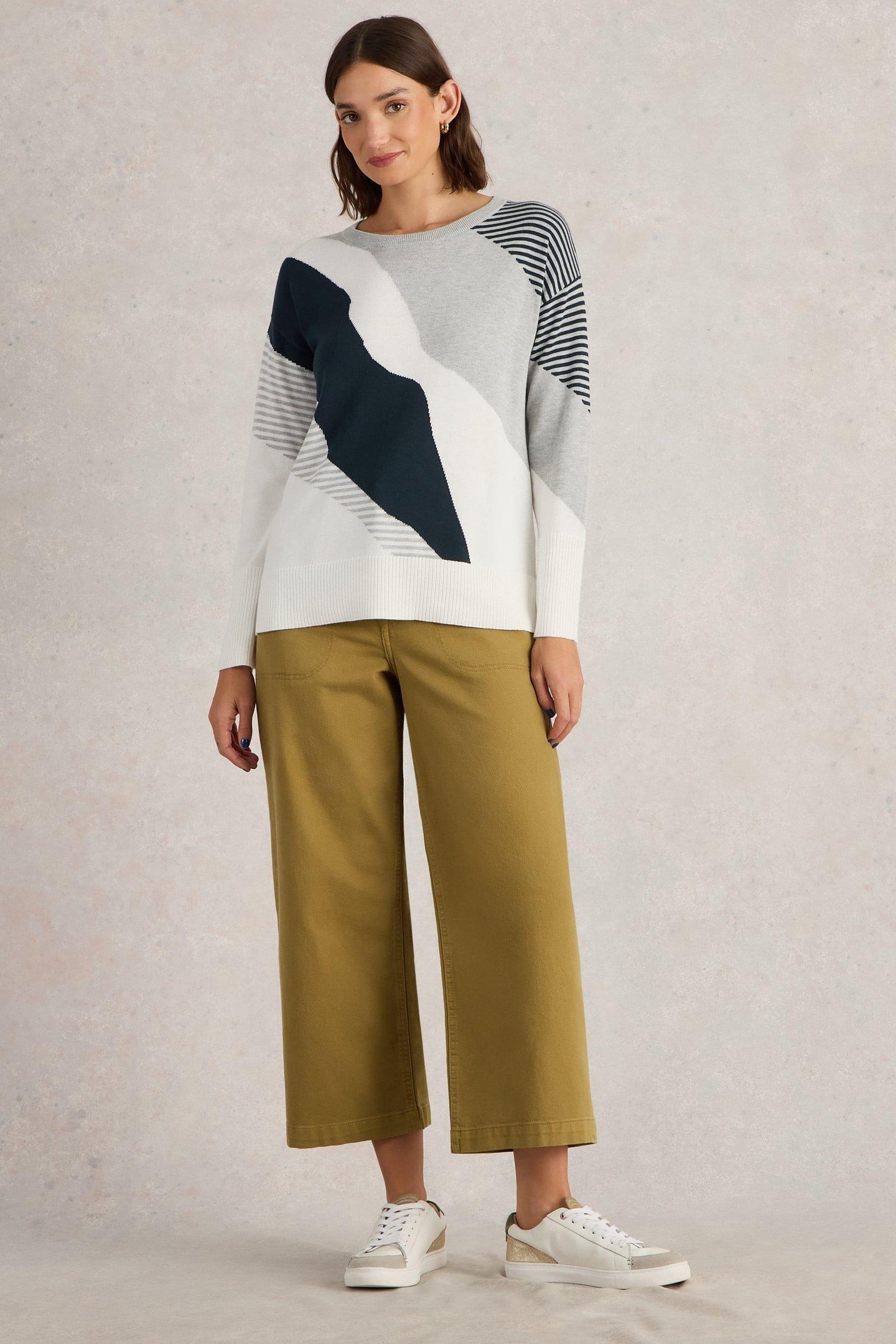 OLIVE ABSTRACT JUMPER GREY MULTI 3