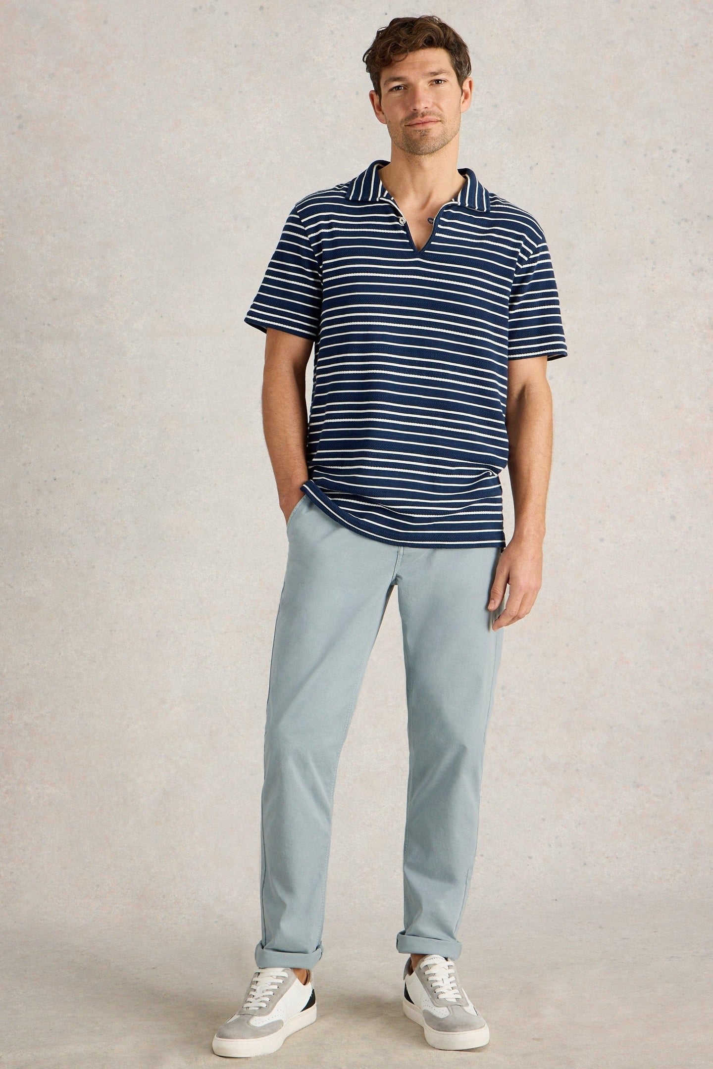 SUTTON ORGANIC CHINO TROUSER LIGHT BLUE 2